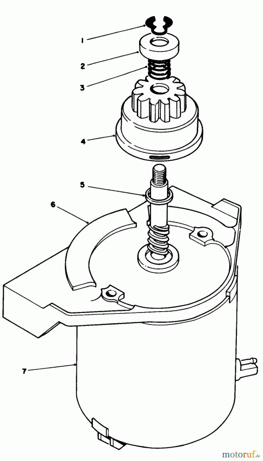 Toro Neu Mowers, Walk-Behind Seite 1 20629C - Toro Lawnmower, 1987 (7000001-7999999) STARTER MOTOR ASSEMBLY NO. 53-4500