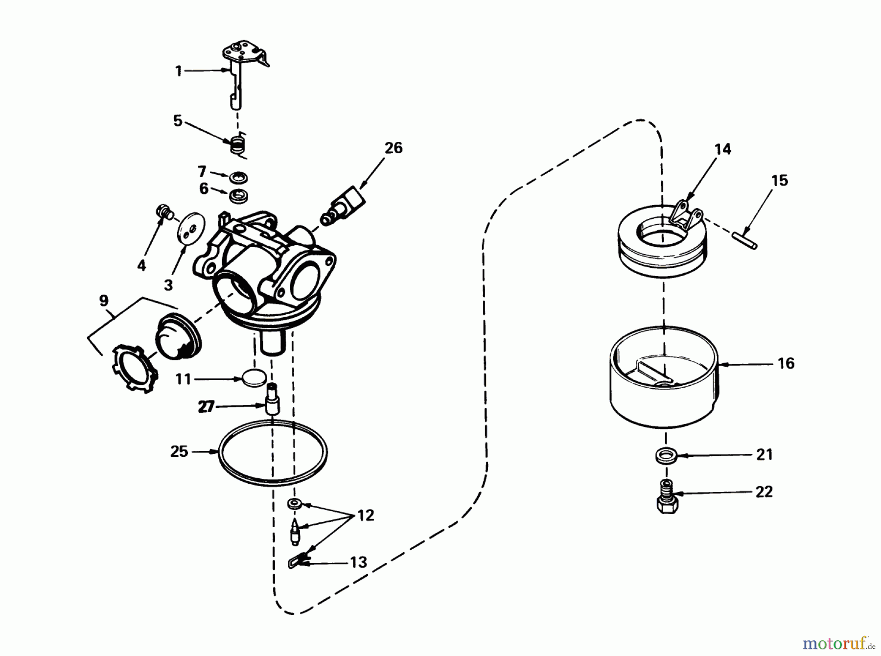 Toro Neu Mowers, Walk-Behind Seite 1 20631 - Toro Lawnmower, 1988 (8000001-8999999) CARBURETOR NO. 632099