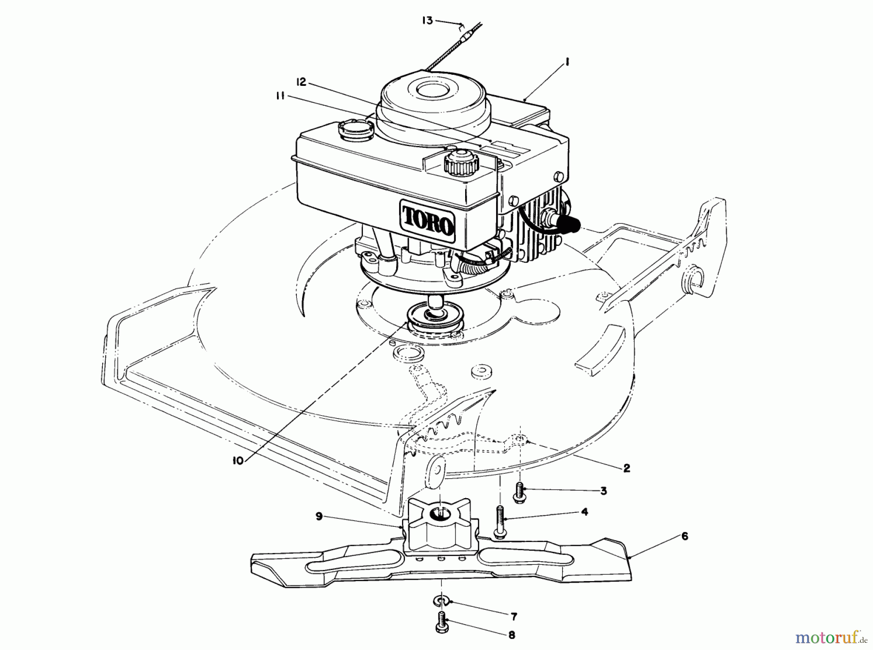 Toro Neu Mowers, Walk-Behind Seite 1 20631 - Toro Lawnmower, 1988 (8000001-8999999) ENGINE ASSEMBLY