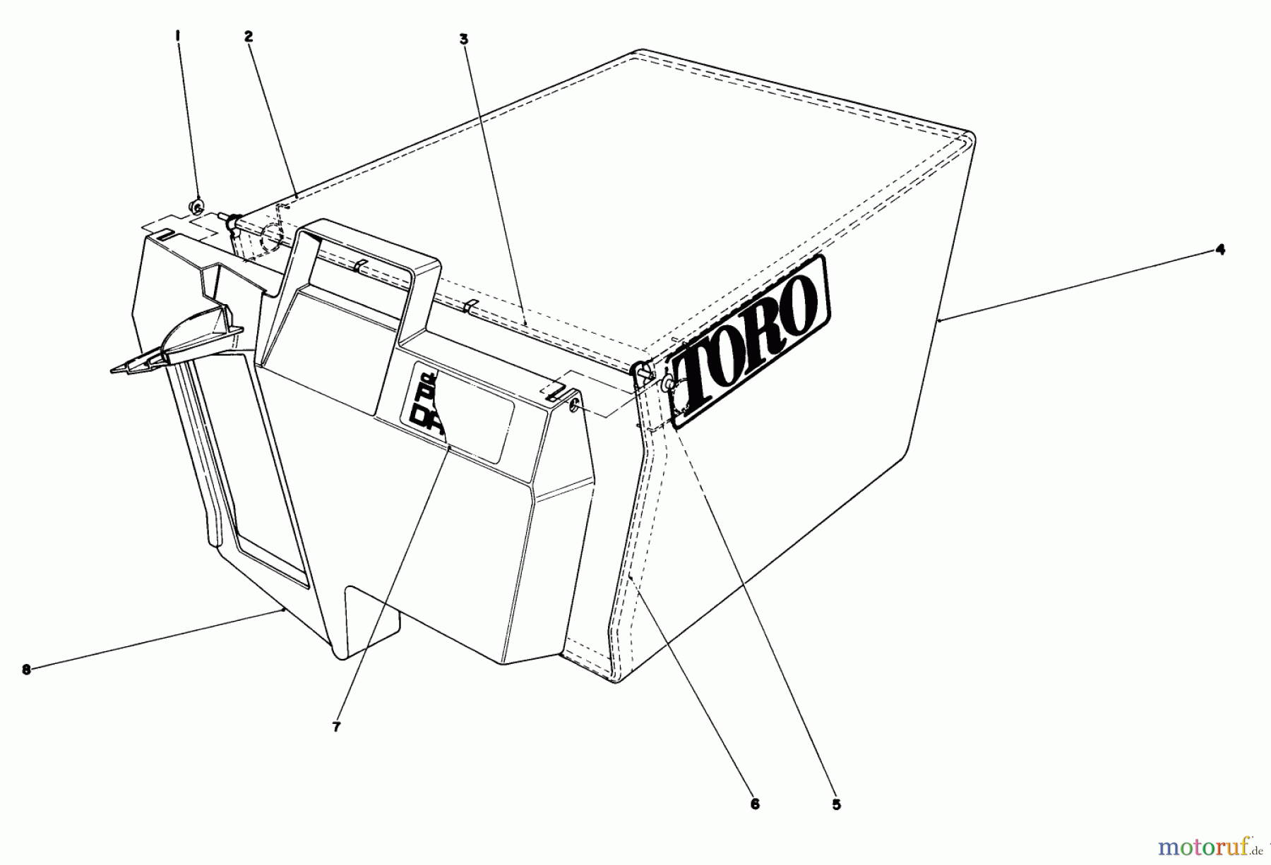 Toro Neu Mowers, Walk-Behind Seite 1 20631 - Toro Lawnmower, 1988 (8000001-8999999) GRASS BAG ASSEMBLY NO. 11-0189