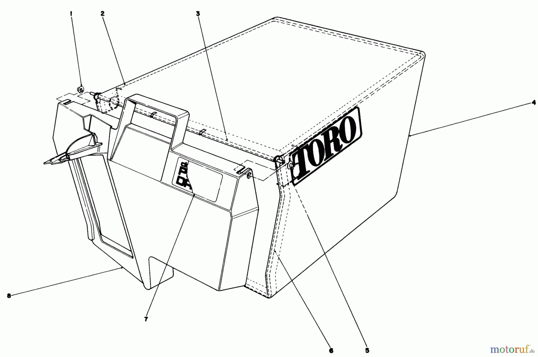 Toro Neu Mowers, Walk-Behind Seite 1 20632 - Toro Lawnmower, 1989 (9000001-9999999) GRASS BAG ASSEMBLY NO. 11-0189
