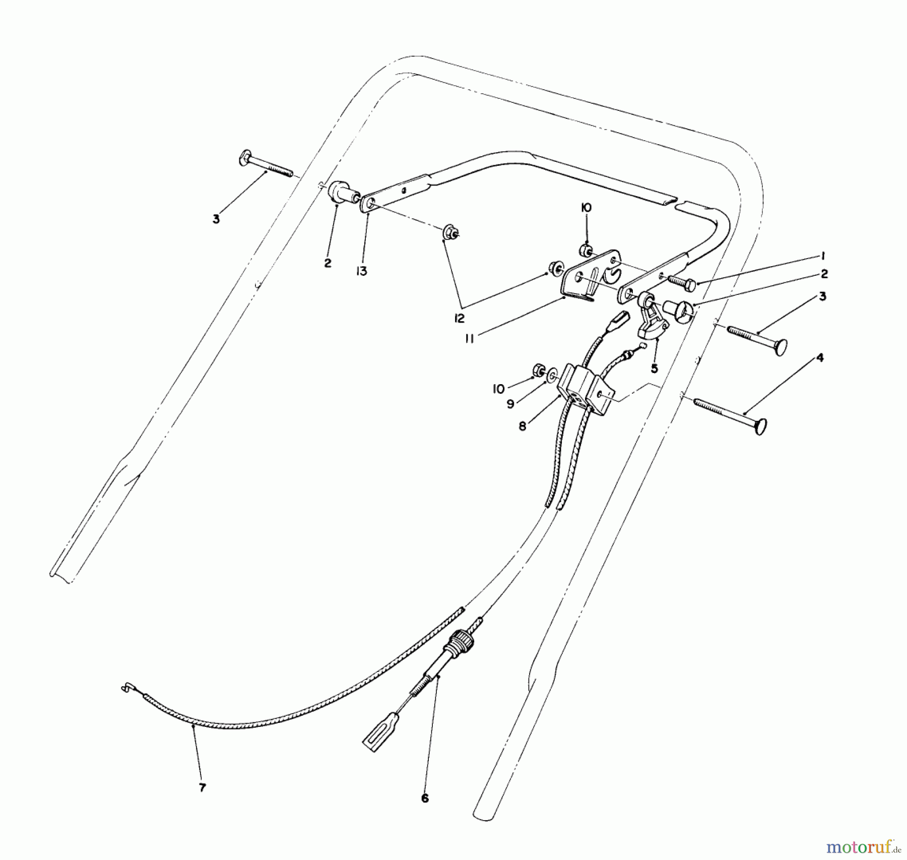 Toro Neu Mowers, Walk-Behind Seite 1 20666 - Toro Lawnmower, 1990 (0000001-0999999) TRACTION CONTROL ASSEMBLY