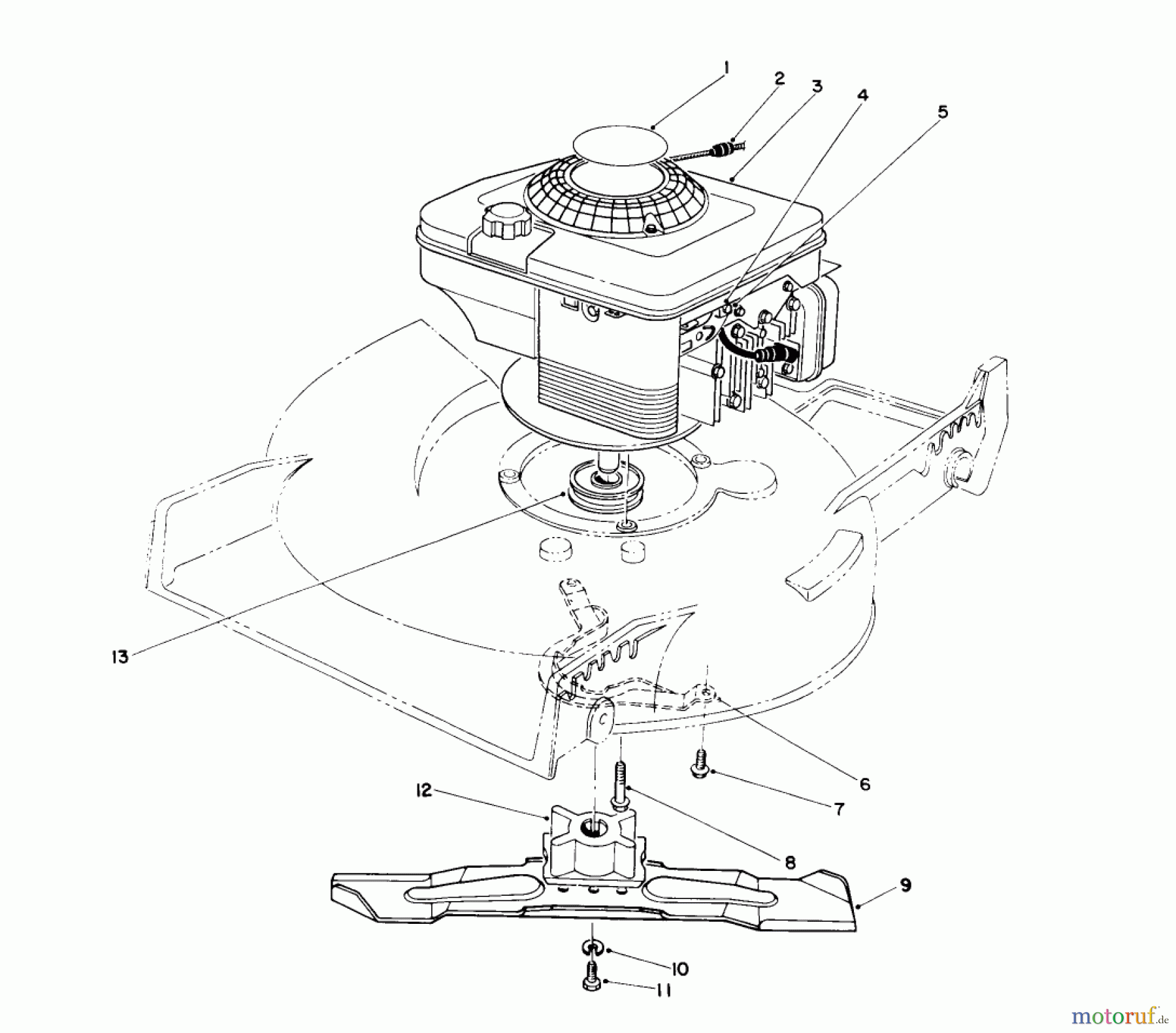 Toro Neu Mowers, Walk-Behind Seite 1 20668 - Toro Lawnmower, 1991 (1000001-1999999) ENGINE ASSEMBLY