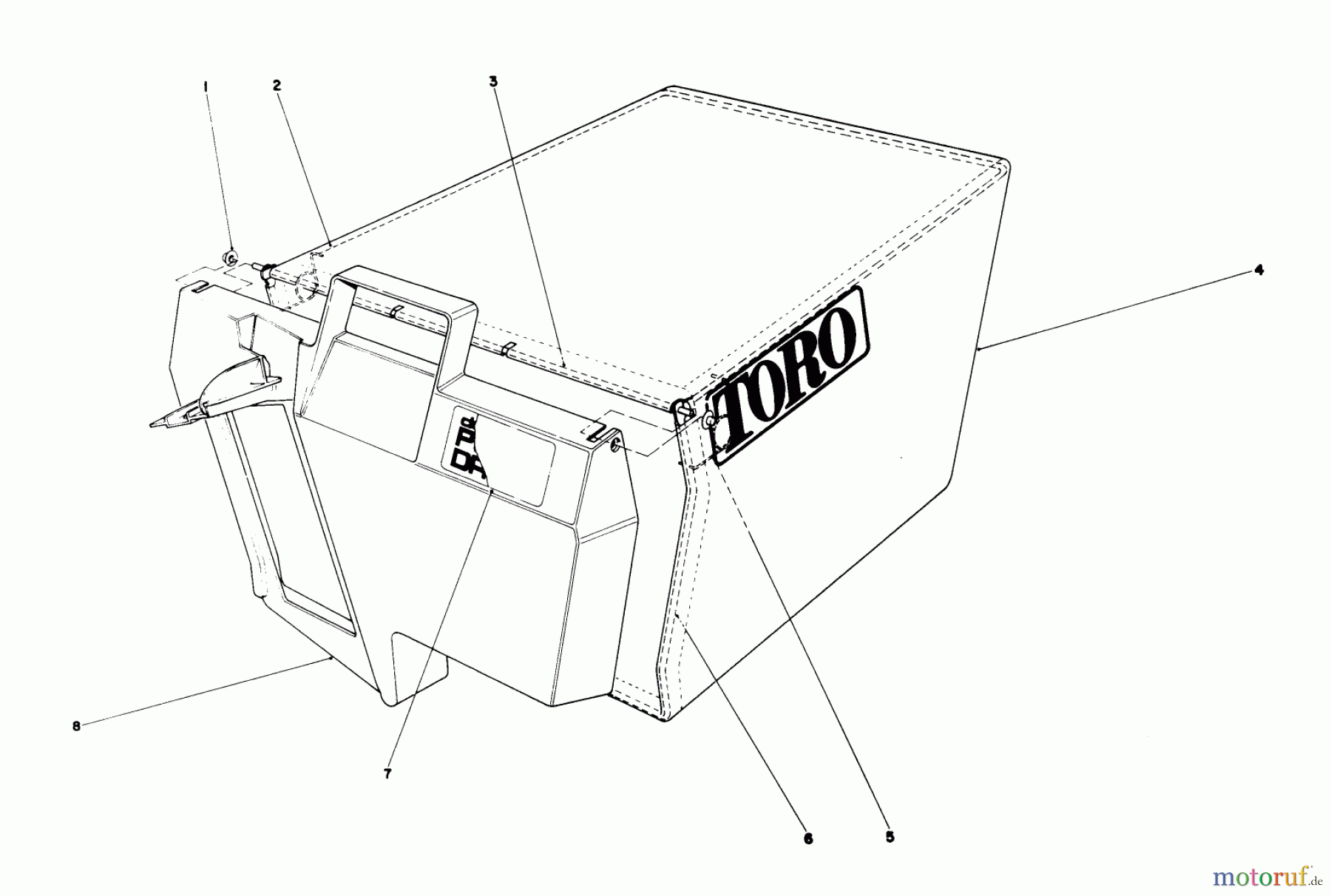 Toro Neu Mowers, Walk-Behind Seite 1 20668 - Toro Lawnmower, 1991 (1000001-1999999) GRASS BAG ASSEMBLY NO. 11-0189