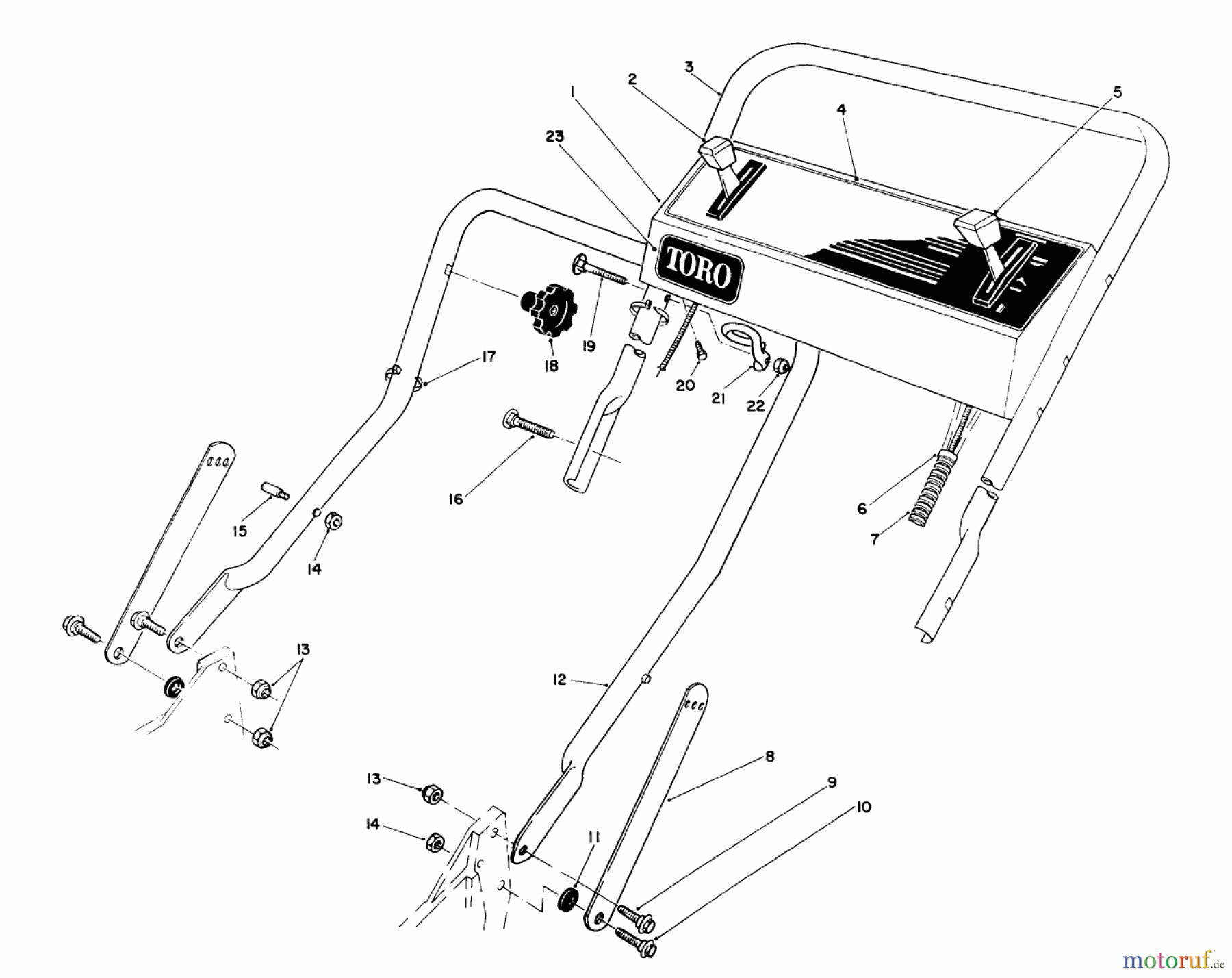 Toro Neu Mowers, Walk-Behind Seite 1 20668 - Toro Lawnmower, 1991 (1000001-1999999) HANDLE ASSEMBLY