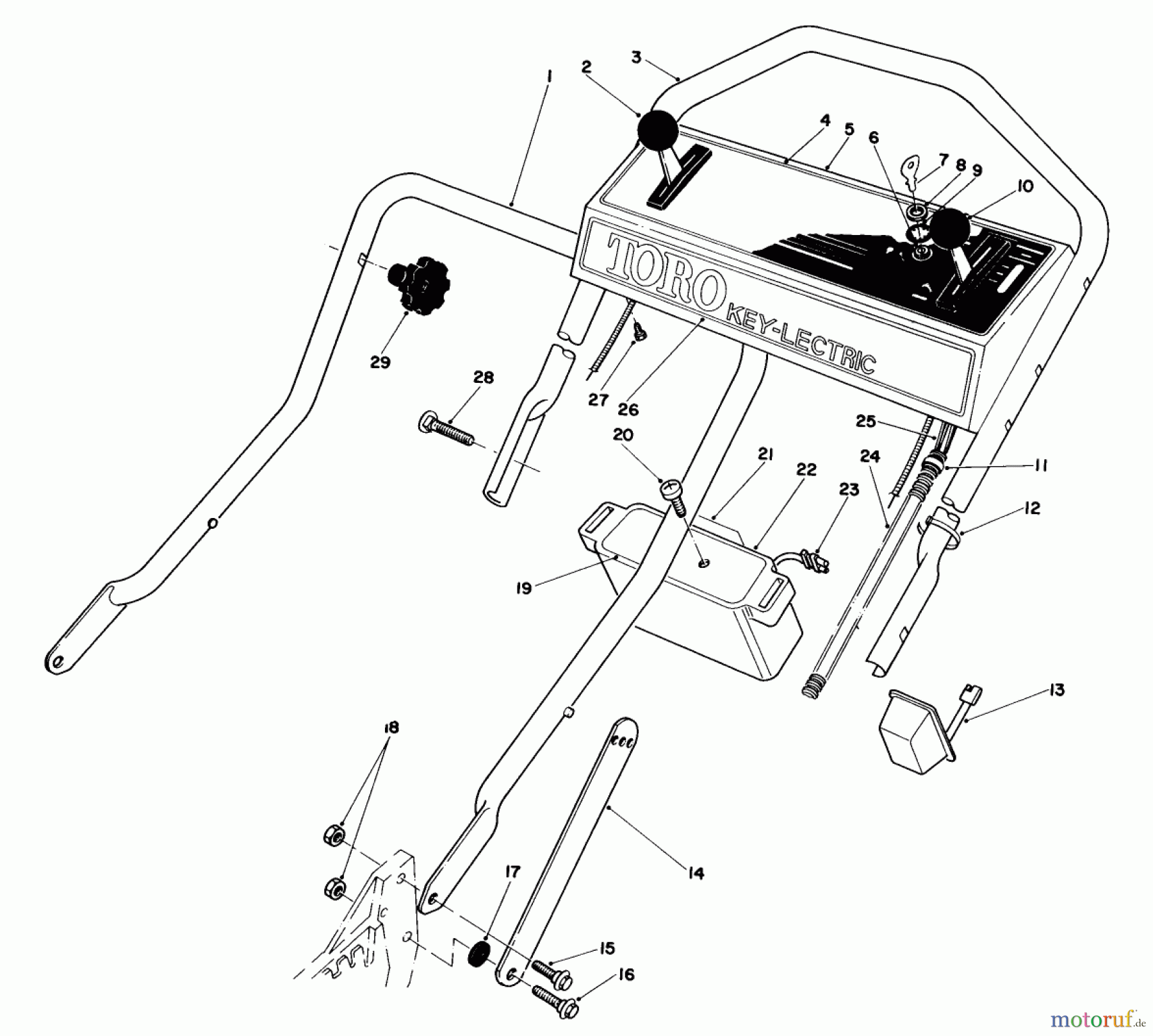 Toro Neu Mowers, Walk-Behind Seite 1 20671 - Toro Lawnmower, 1983 (3000001-3999999) HANDLE ASSEMBLY