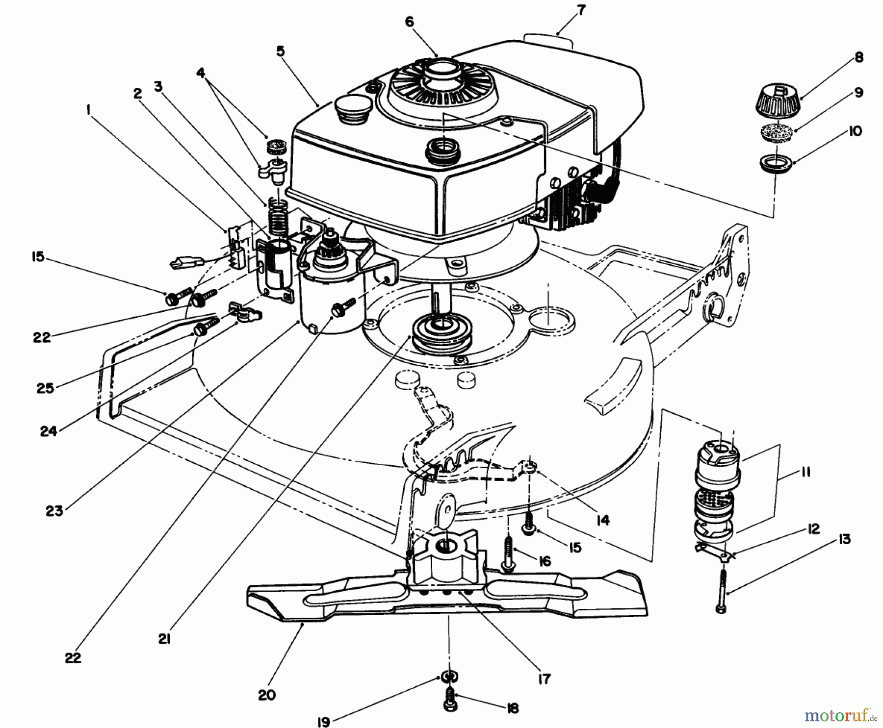 Toro Neu Mowers, Walk-Behind Seite 1 20671 - Toro Lawnmower, 1989 (9000001-9999999) ENGINE ASSEMBLY