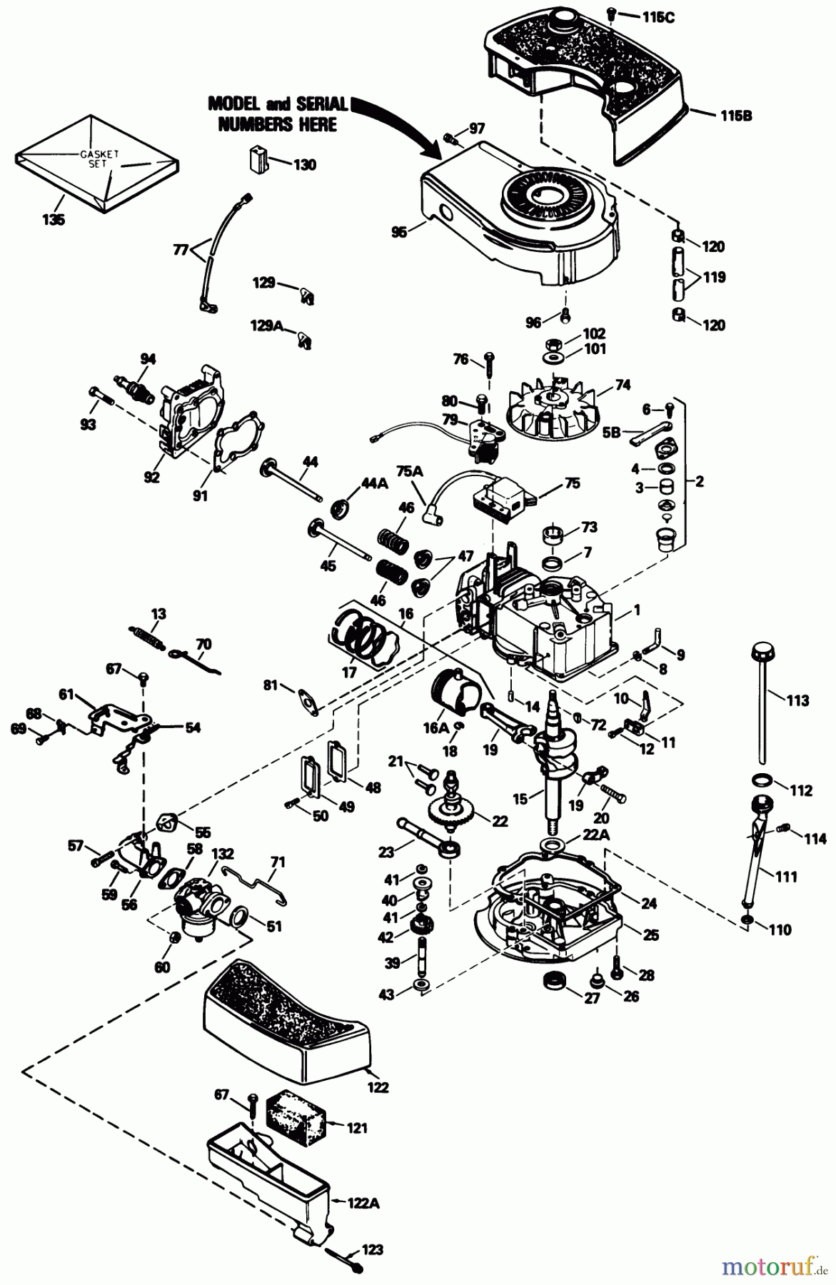 Toro Neu Mowers, Walk-Behind Seite 1 20671 - Toro Lawnmower, 1989 (9000001-9999999) ENGINE MODEL NO. TNT 100-10104F