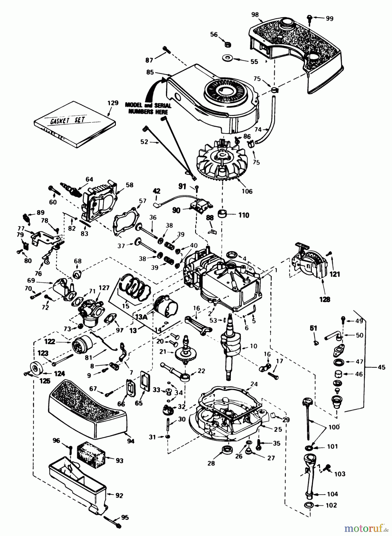 Toro Neu Mowers, Walk-Behind Seite 1 20672 - Toro Lawnmower, 1983 (3000001-3999999) ENGINE TECUMSEH MODEL NO. TNT 100-10083E