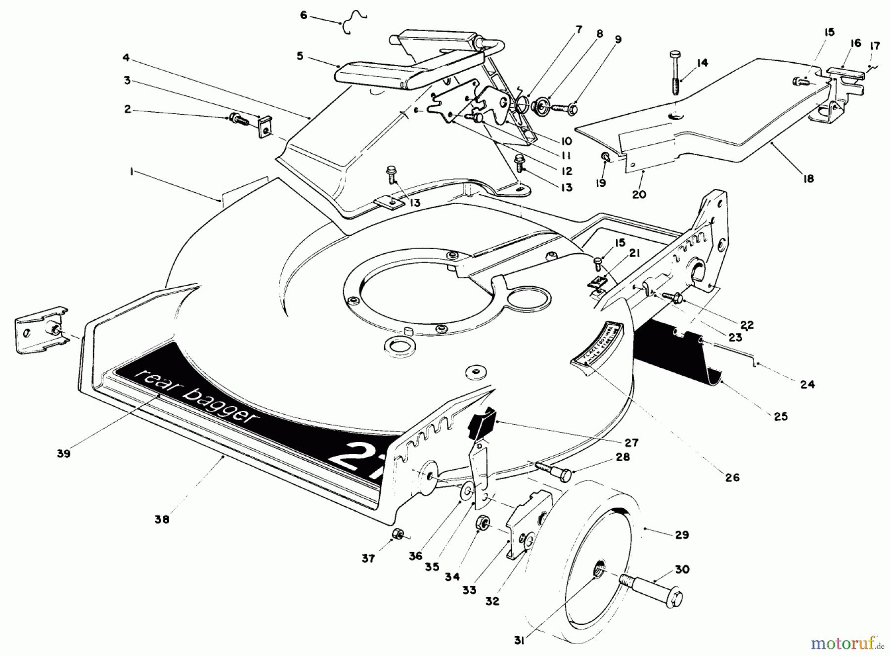 Toro Neu Mowers, Walk-Behind Seite 1 20672 - Toro Lawnmower, 1984 (4000001-4999999) HOUSING ASSEMBLY
