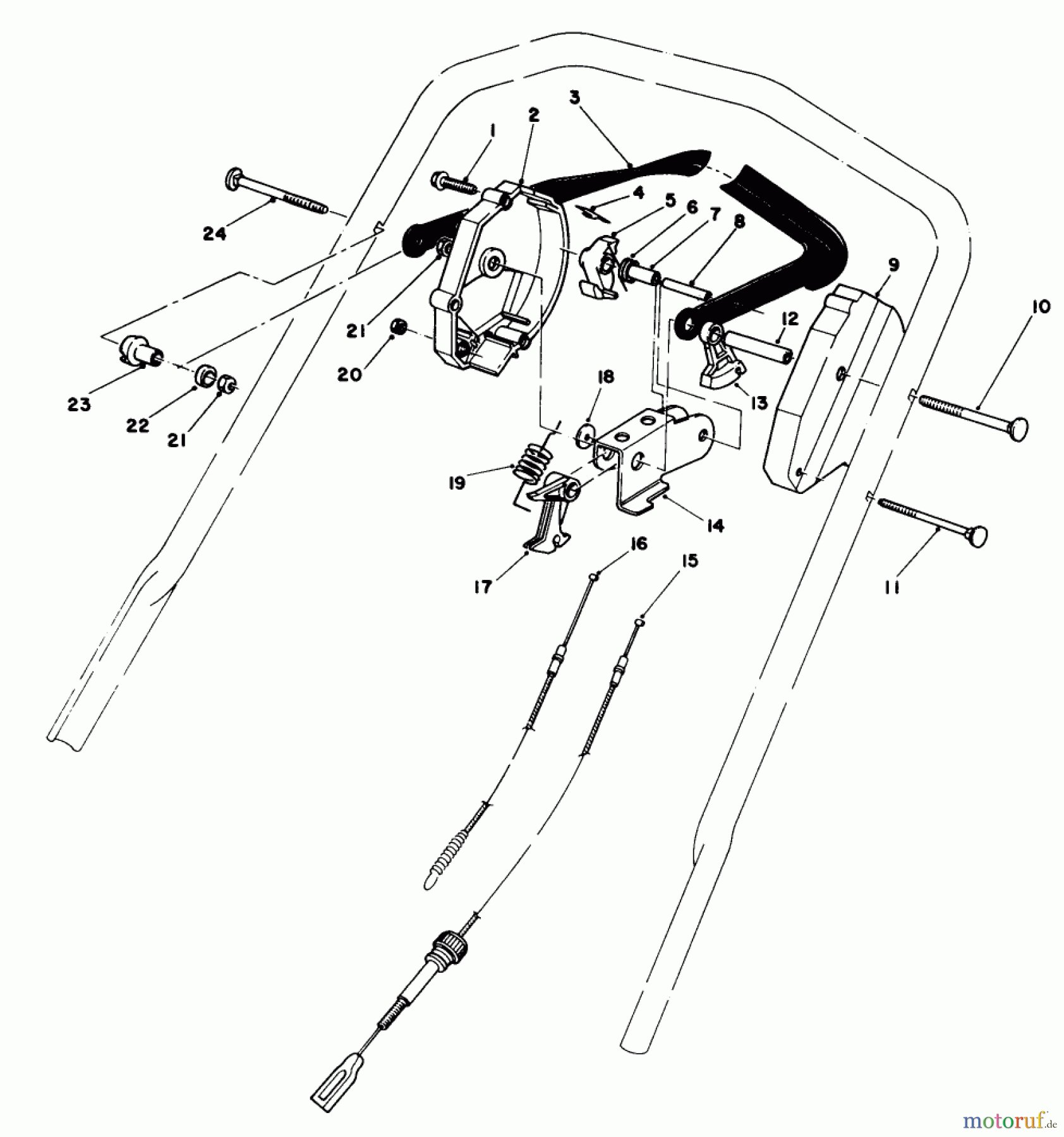 Toro Neu Mowers, Walk-Behind Seite 1 20672 - Toro Lawnmower, 1984 (4000001-4999999) TRACTION CONTROL ASSEMBLY