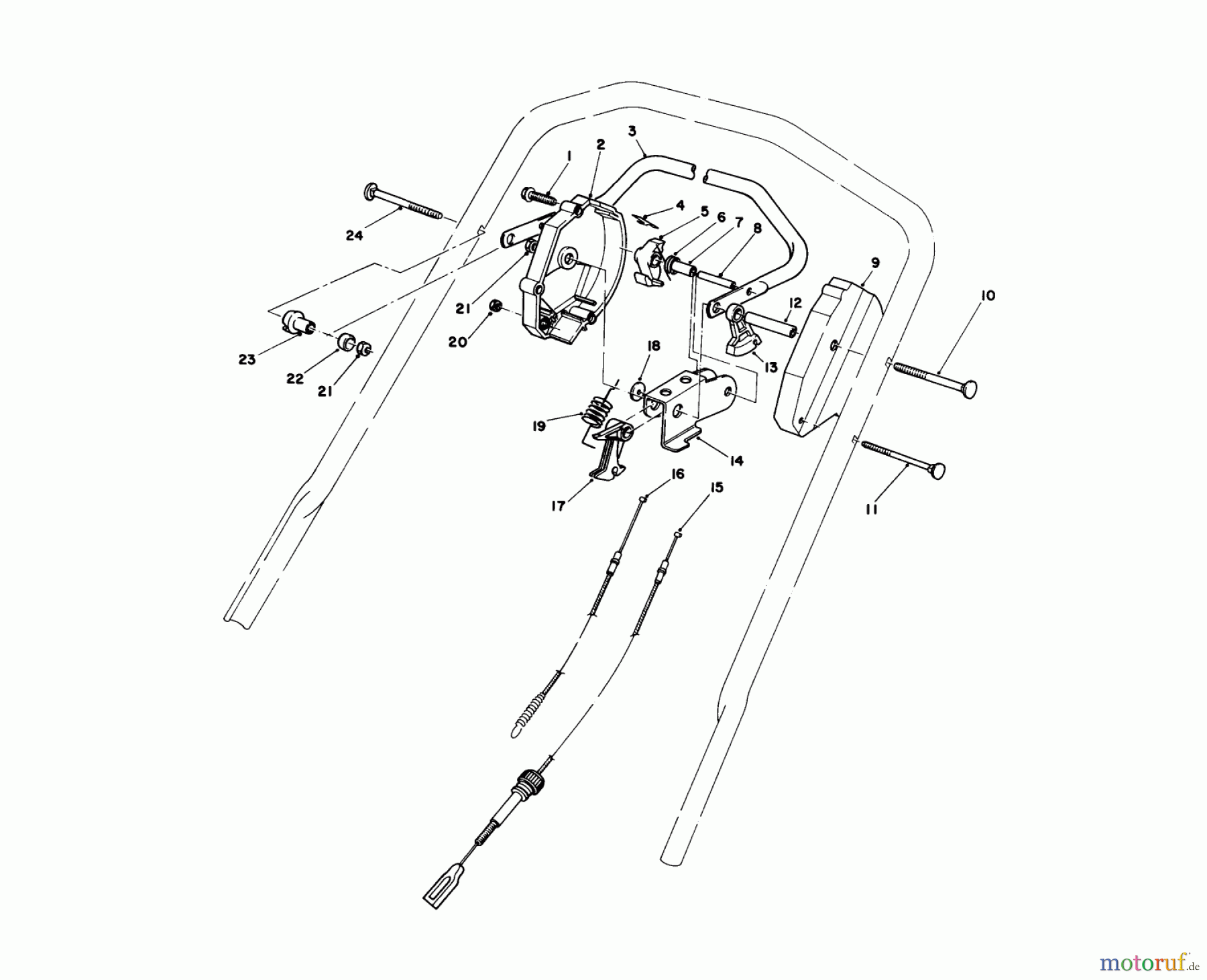 Toro Neu Mowers, Walk-Behind Seite 1 20672 - Toro Lawnmower, 1985 (5000001-5999999) TRACTION CONTROL ASSEMBLY