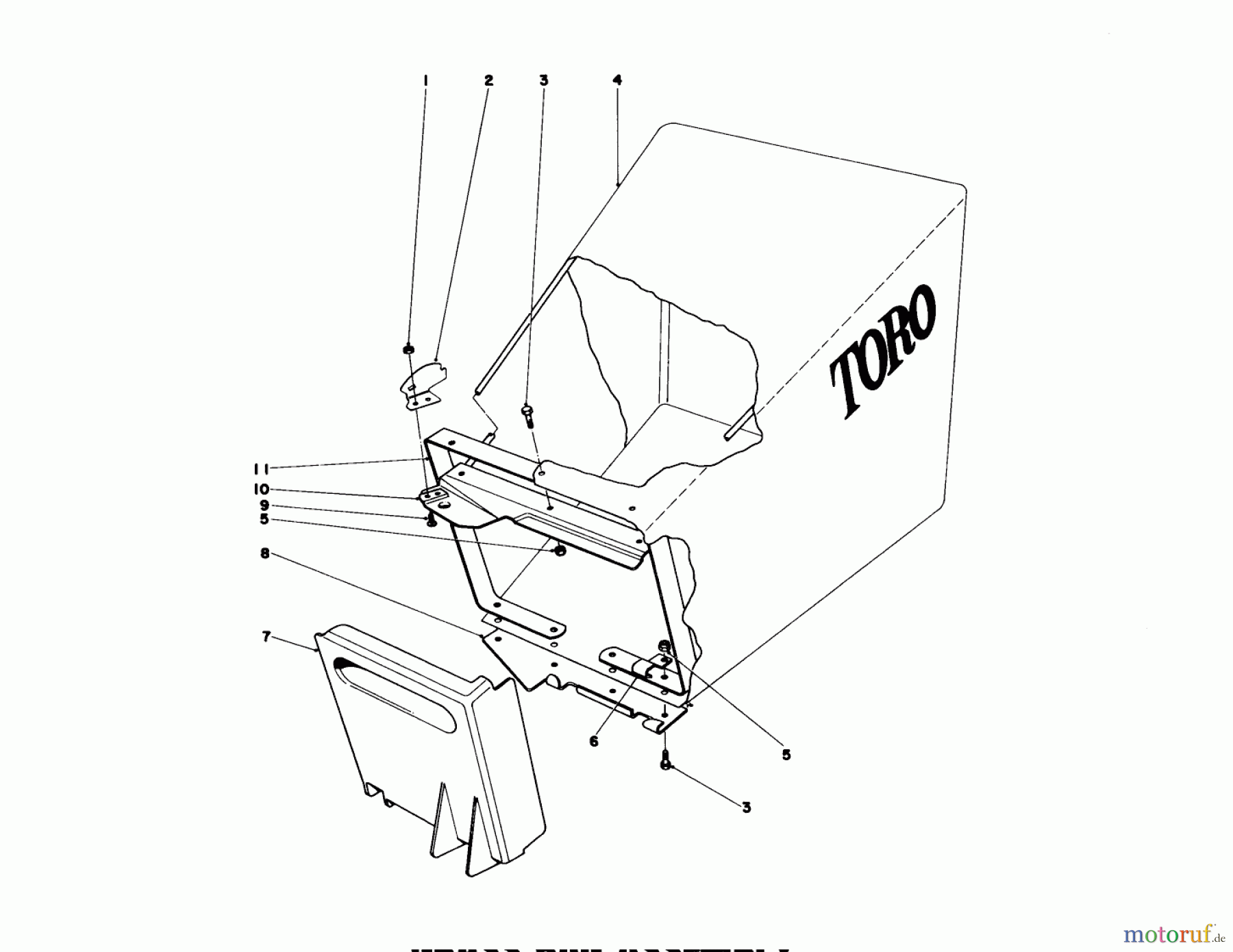 Toro Neu Mowers, Walk-Behind Seite 1 20673 - Toro Lawnmower, 1976 (6000001-6999999) GRASS BAG ASSEMBLY