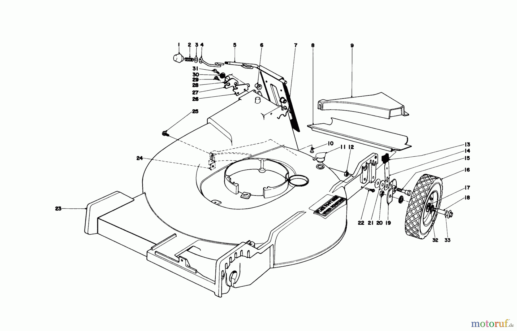 Toro Neu Mowers, Walk-Behind Seite 1 20673 - Toro Lawnmower, 1976 (6000001-6999999) HOUSING ASSEMBLY