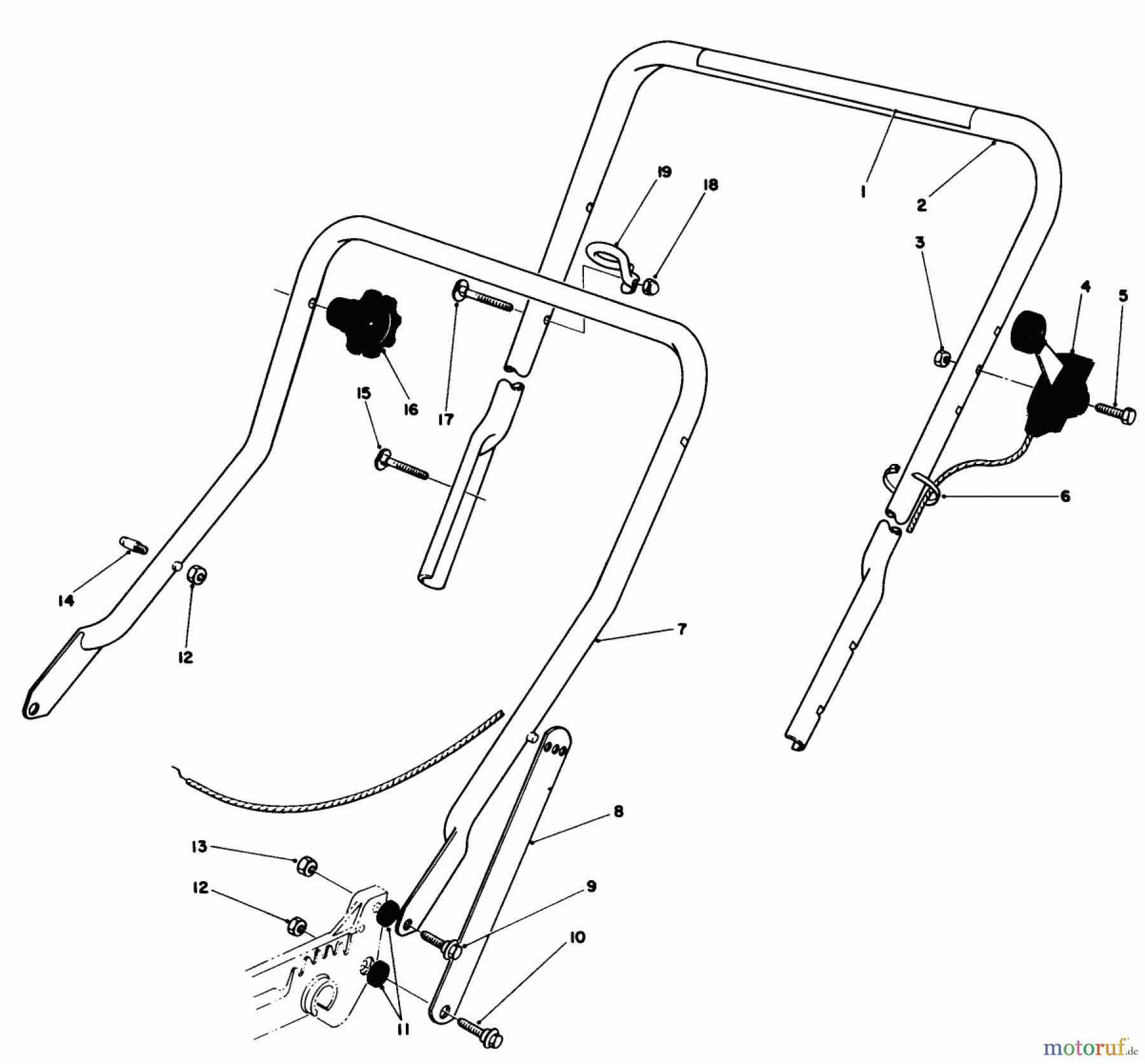 Toro Neu Mowers, Walk-Behind Seite 1 20675 - Toro Lawnmower, 1984 (4000001-4999999) HANDLE ASSEMBLY