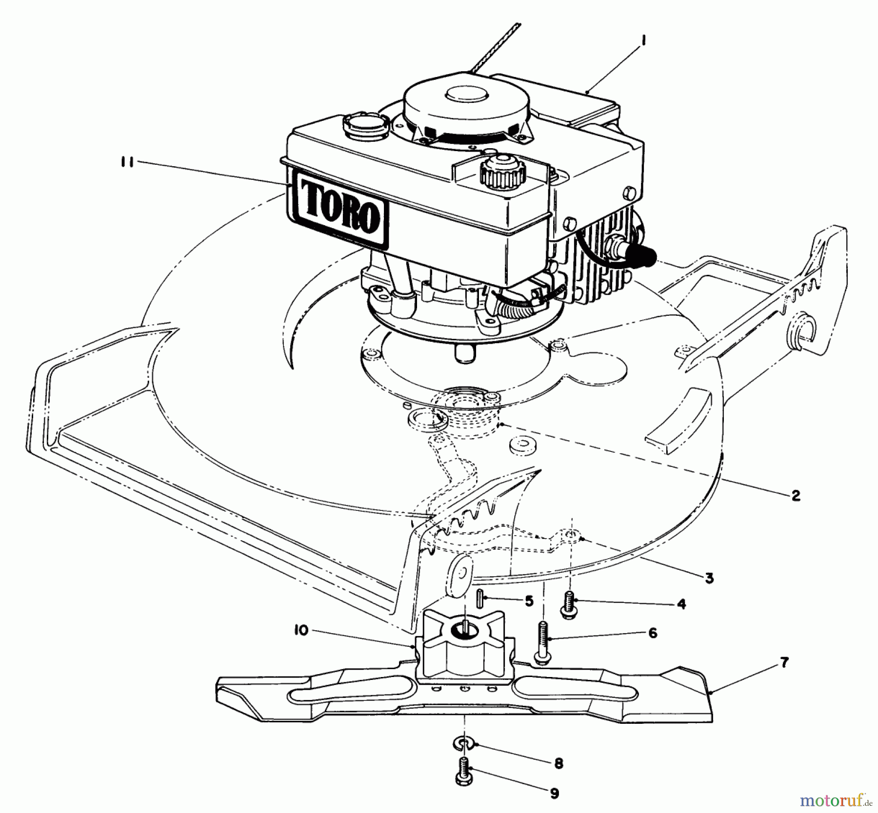 Toro Neu Mowers, Walk-Behind Seite 1 20675 - Toro Lawnmower, 1986 (6000001-6999999) ENGINE ASSEMBLY