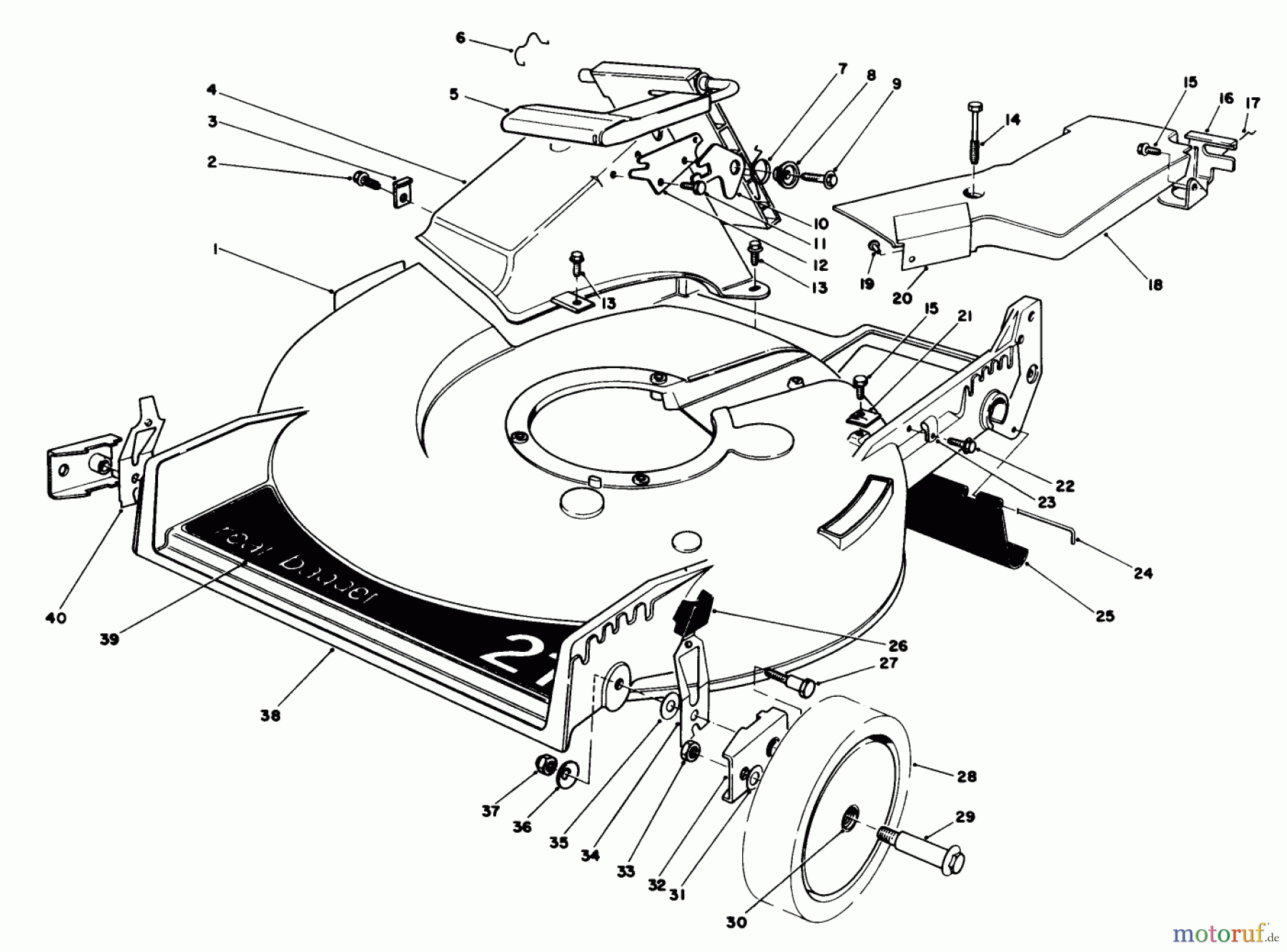 Toro Neu Mowers, Walk-Behind Seite 1 20675 - Toro Lawnmower, 1986 (6000001-6999999) HOUSING ASSEMBLY