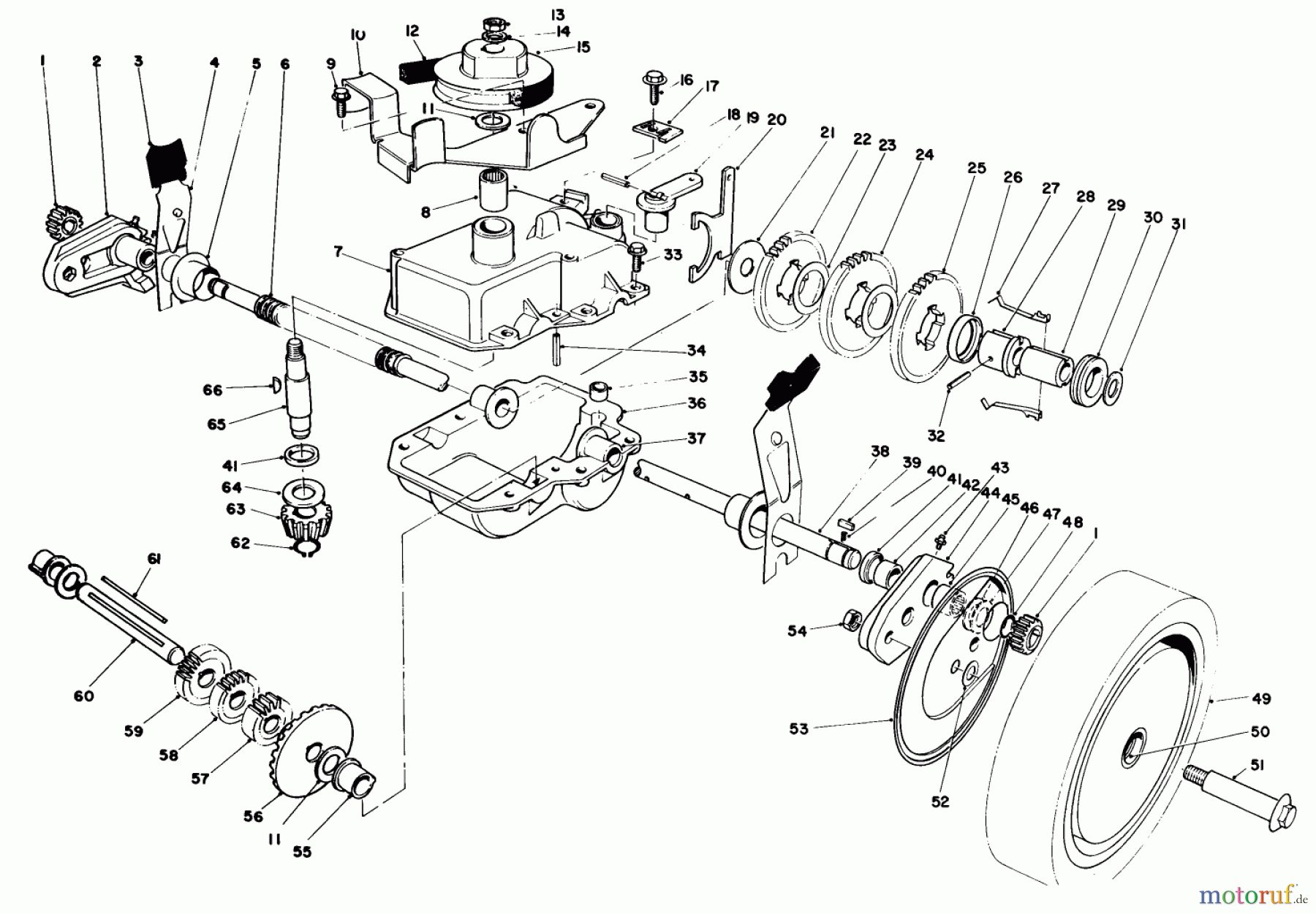 Toro Neu Mowers, Walk-Behind Seite 1 20676 - Toro Lawnmower, 1984 (4000001-4999999) GEAR CASE ASSEMBLY