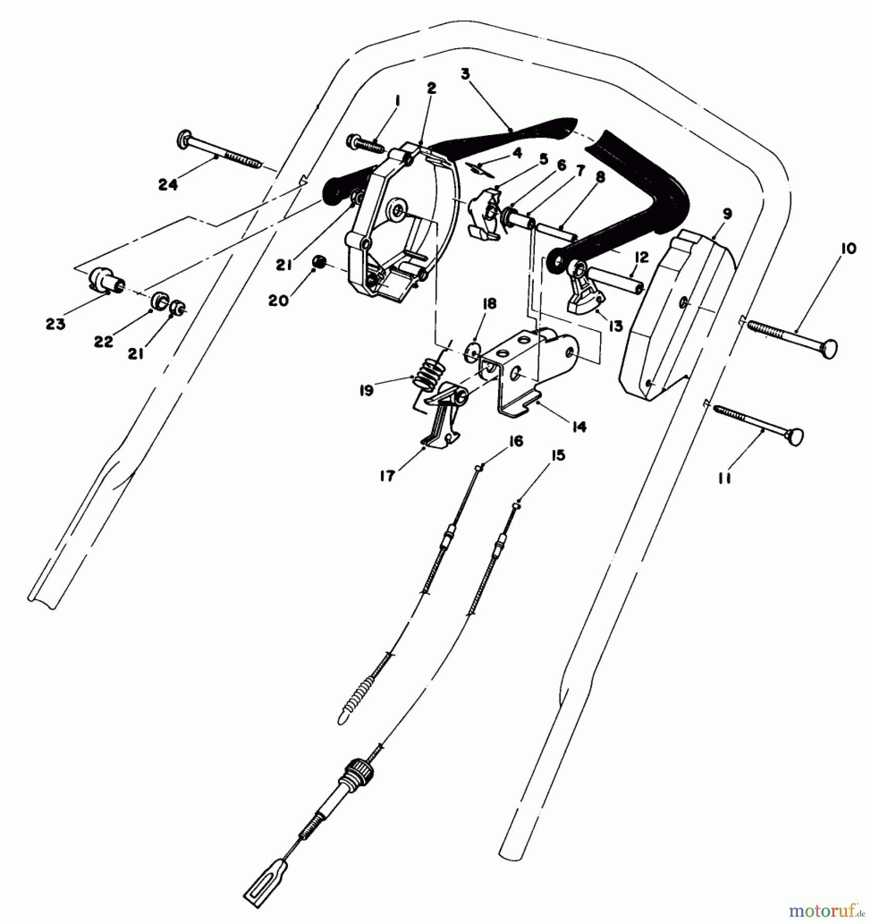 Toro Neu Mowers, Walk-Behind Seite 1 20676 - Toro Lawnmower, 1984 (4000001-4999999) TRACTION CONTROL ASSEMBLY