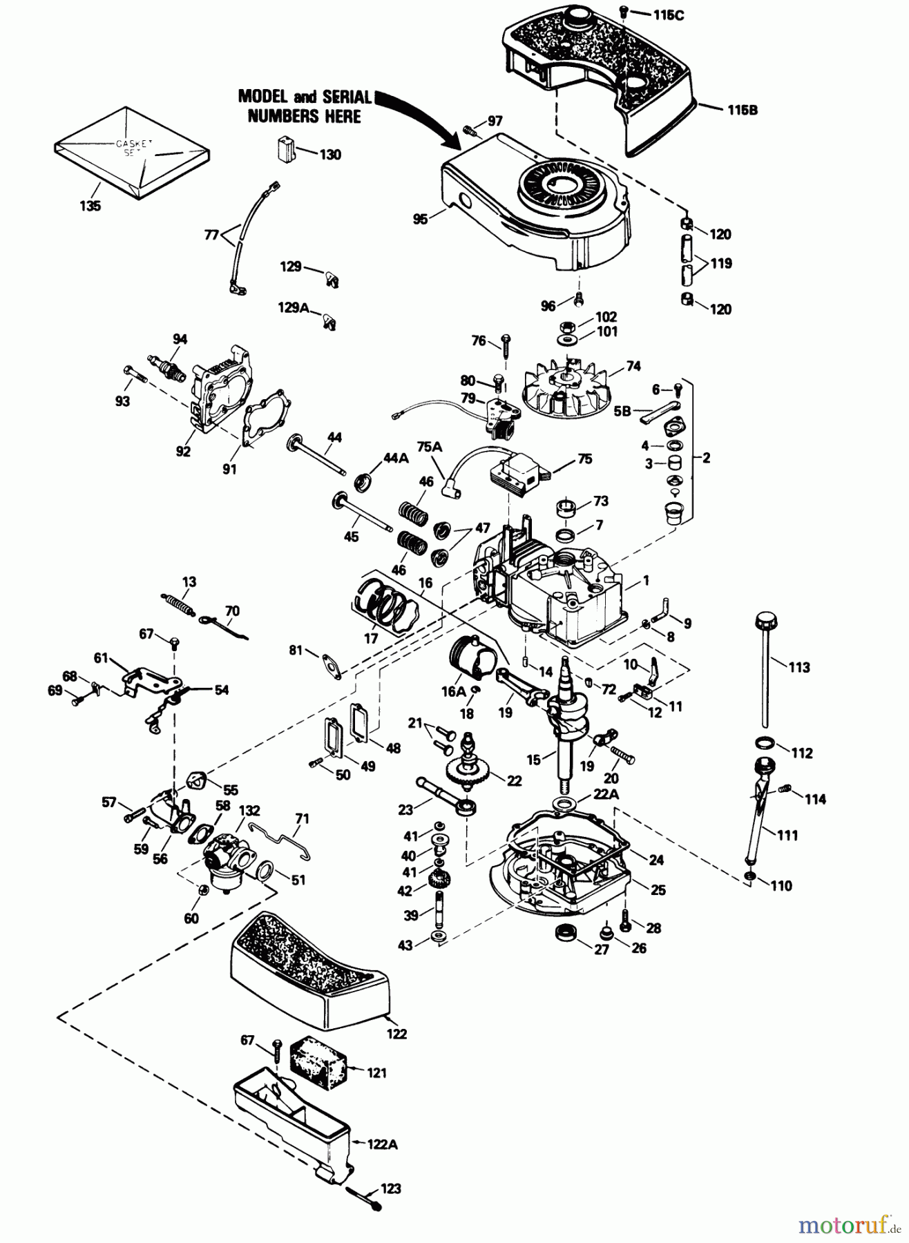 Toro Neu Mowers, Walk-Behind Seite 1 20677 - Toro Lawnmower, 1990 (0002102-0999999) ENGINE MODEL NO. TNT 100-10104F
