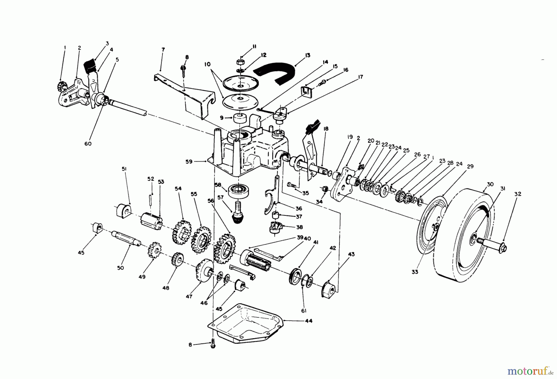 Toro Neu Mowers, Walk-Behind Seite 1 20677 - Toro Lawnmower, 1990 (0002102-0999999) GEAR CASE ASSEMBLY