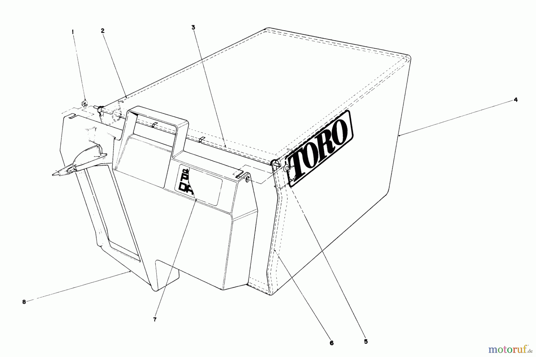Toro Neu Mowers, Walk-Behind Seite 1 20677 - Toro Lawnmower, 1990 (0002102-0999999) GRASS BAG ASSEMBLY NO. 43-0018