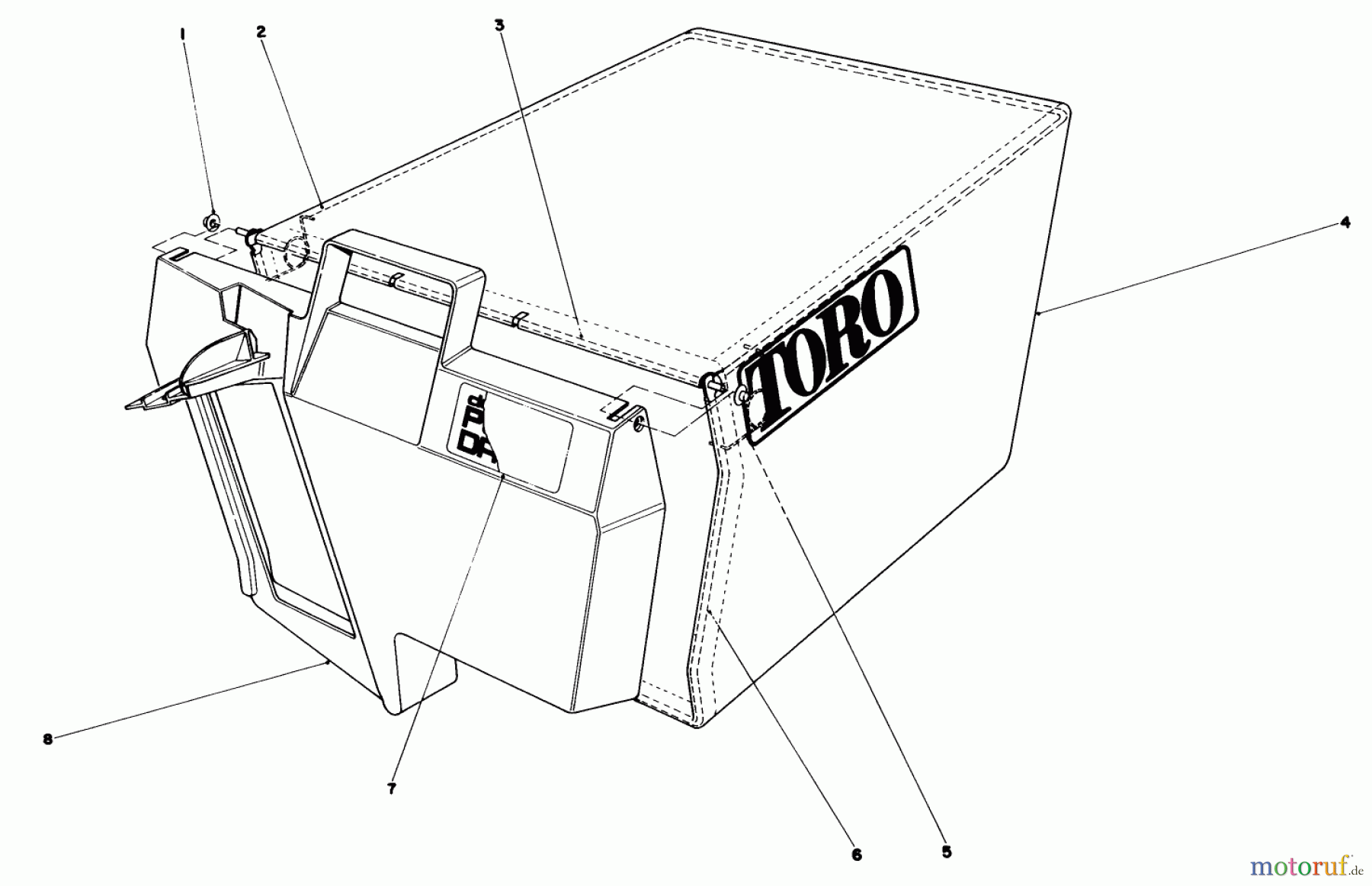 Toro Neu Mowers, Walk-Behind Seite 1 20680 - Toro Lawnmower, 1983 (3000001-3999999) GRASS BAG ASSEMBLY NO. 11-0189