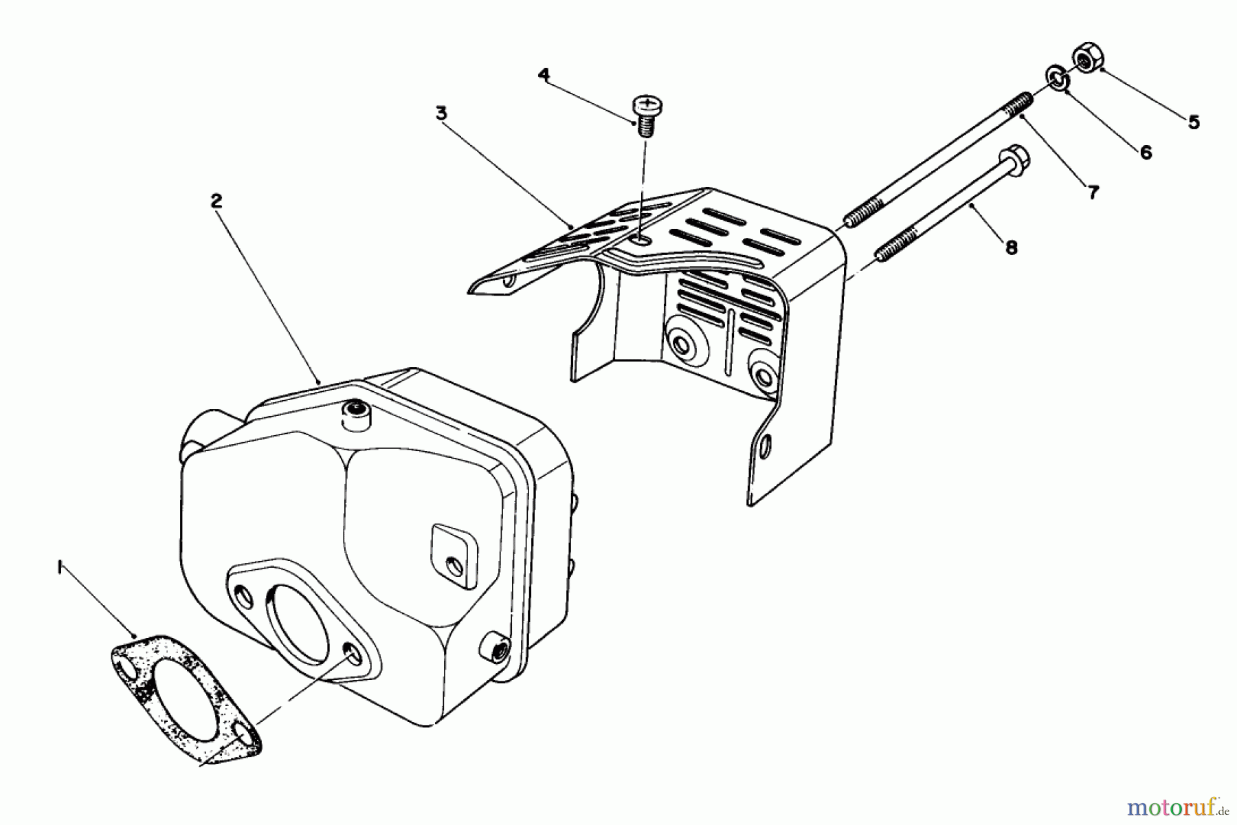 Toro Neu Mowers, Walk-Behind Seite 1 20680 - Toro Lawnmower, 1984 (4000001-4999999) MUFFLER ASSEMBLY