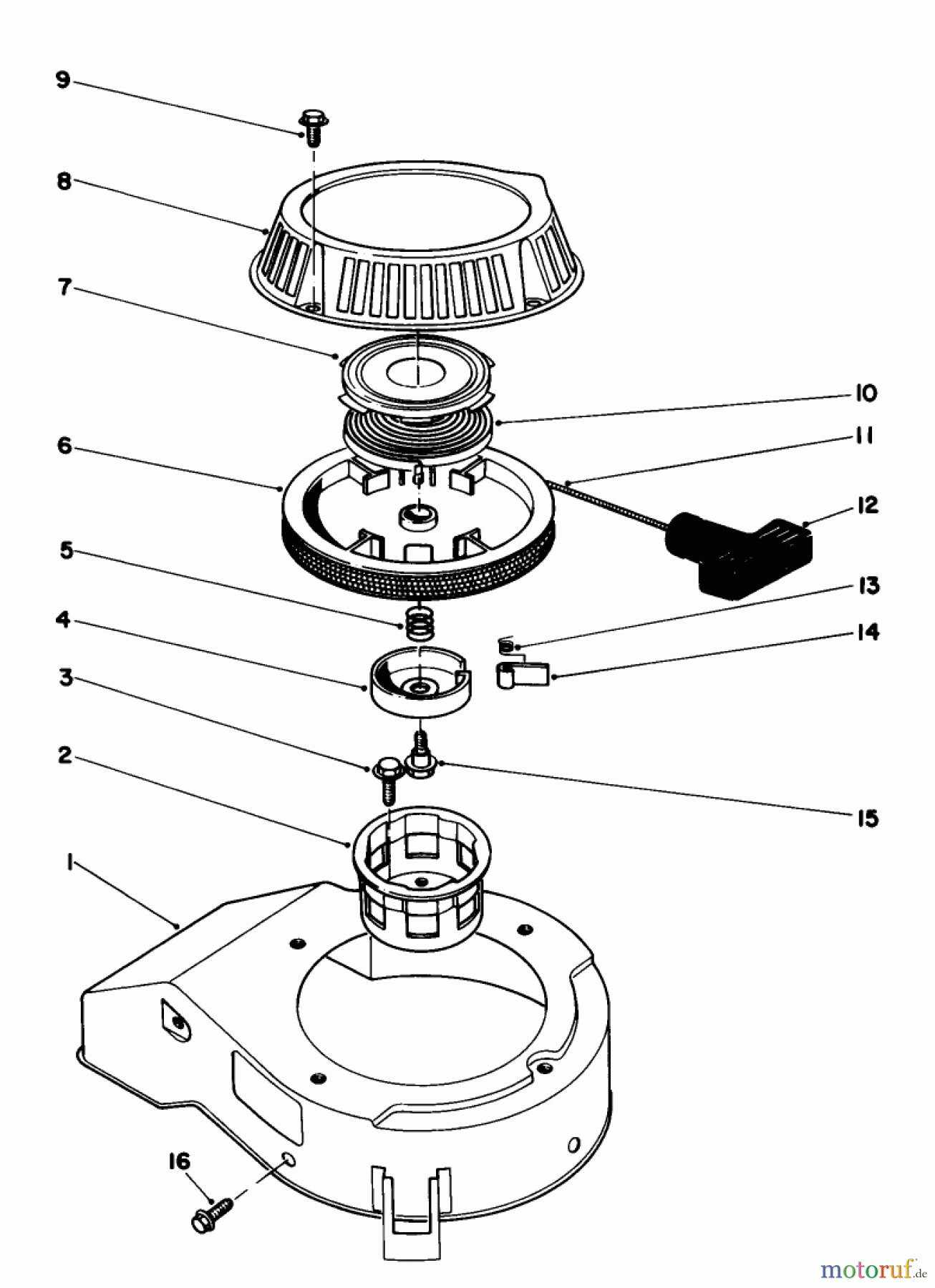 Toro Neu Mowers, Walk-Behind Seite 1 20680 - Toro Lawnmower, 1986 (6000001-6999999) RECOIL ASSEMBLY
