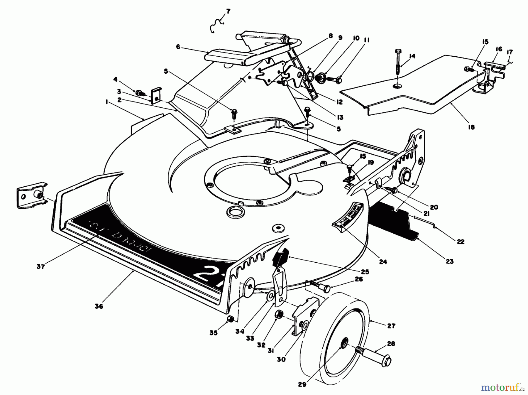 Toro Neu Mowers, Walk-Behind Seite 1 20684 - Toro Lawnmower, 1984 (4000001-4999999) HOUSING ASSEMBLY