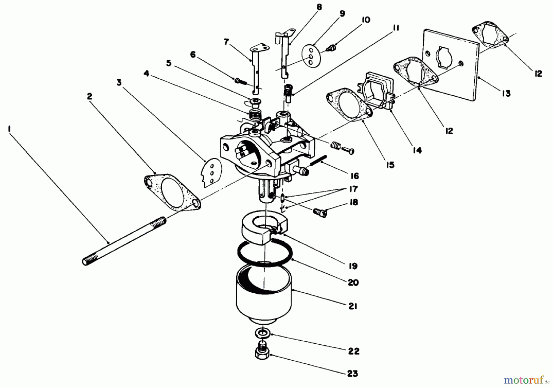 Toro Neu Mowers, Walk-Behind Seite 1 20684 - Toro Lawnmower, 1987 (7000001-7999999) CARBURETOR ASSEMBLY (MODEL NO. 47PG6)