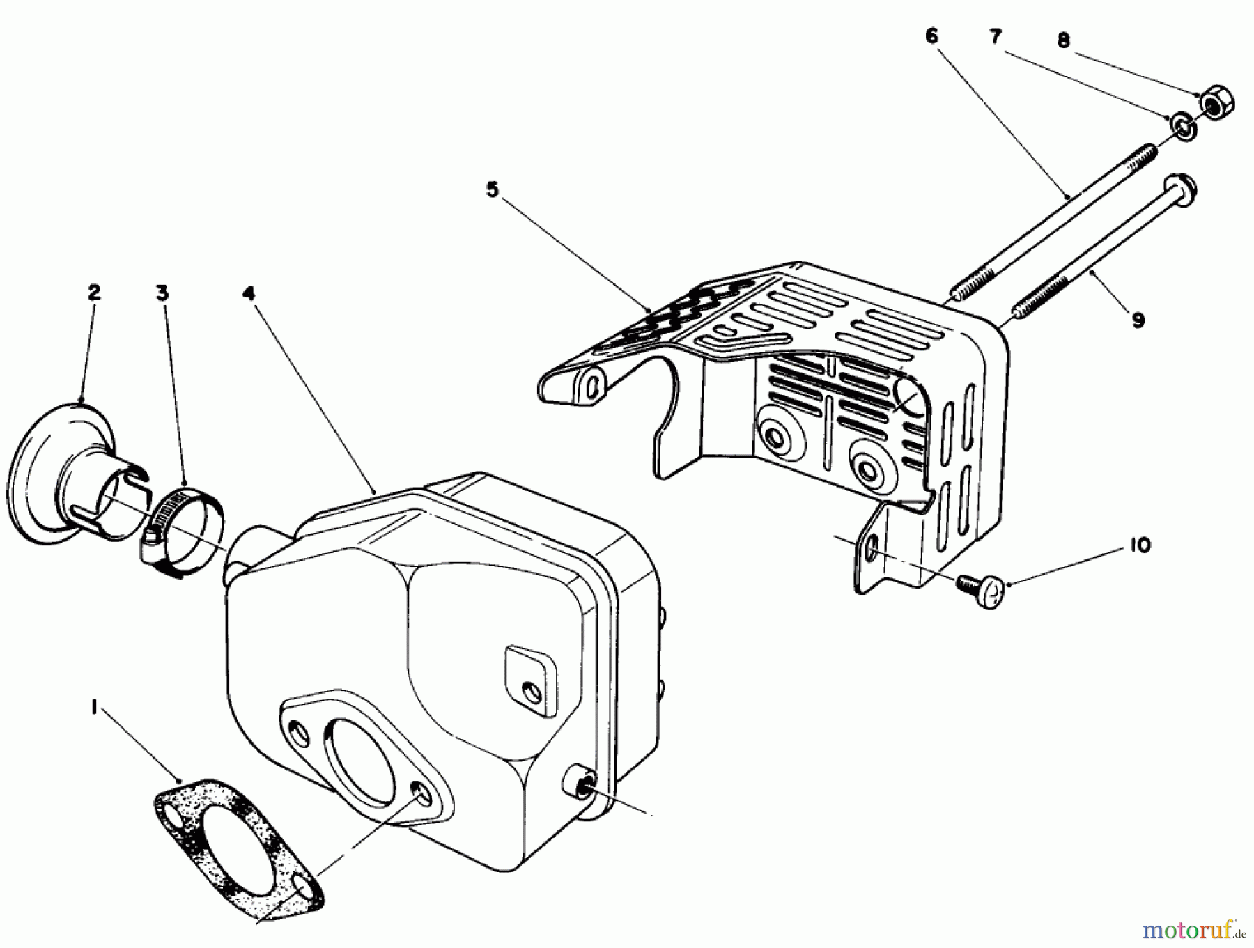 Toro Neu Mowers, Walk-Behind Seite 1 20684 - Toro Lawnmower, 1987 (7000001-7999999) MUFFLER ASSEMBLY (MODEL NO. 47PG6)