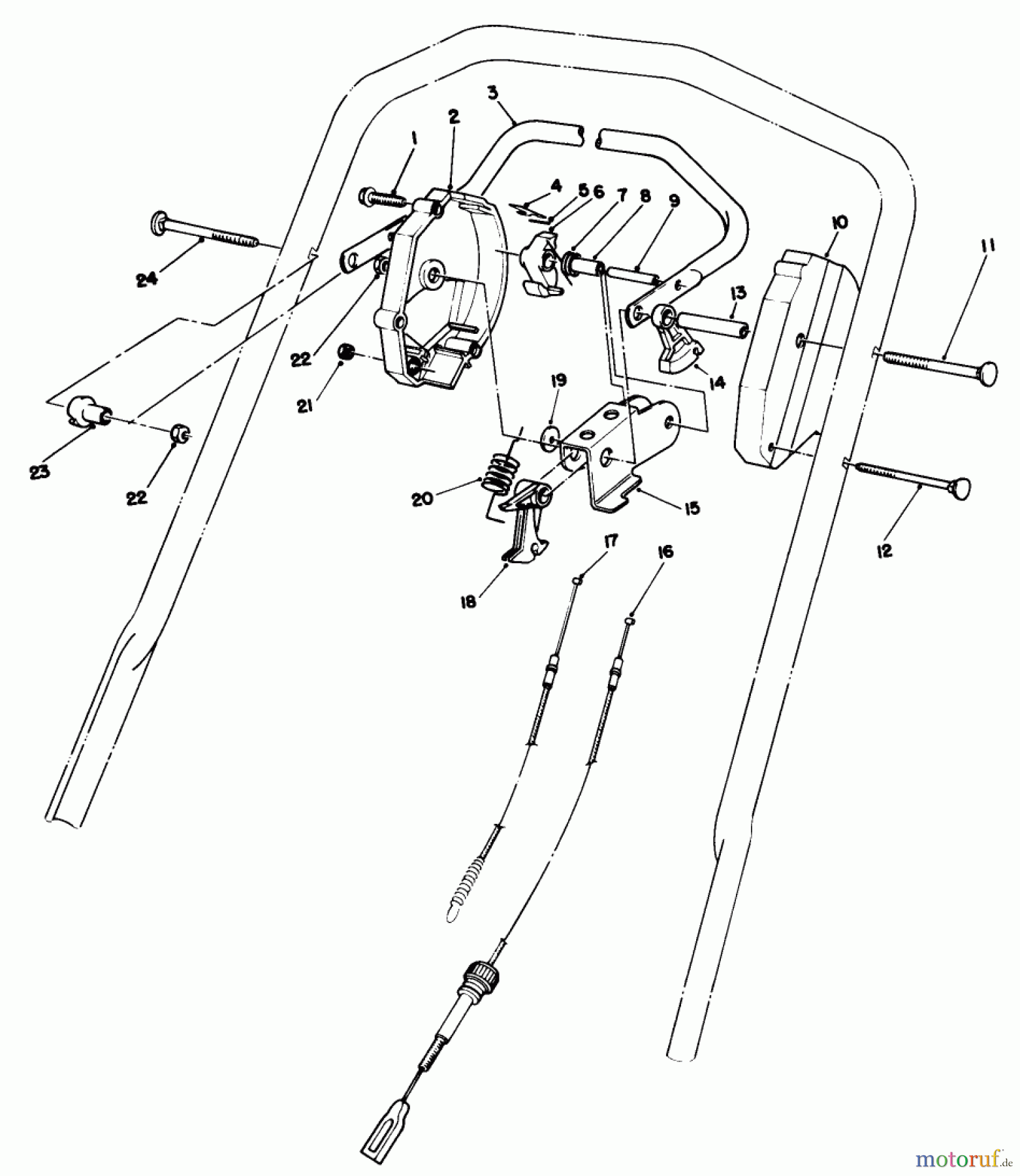 Toro Neu Mowers, Walk-Behind Seite 1 20684 - Toro Lawnmower, 1987 (7000001-7999999) TRACTION CONTROL ASSEMBLY