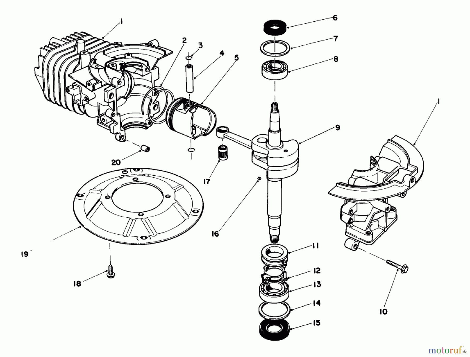 Toro Neu Mowers, Walk-Behind Seite 1 20684 - Toro Lawnmower, 1988 (8000001-8999999) ENGINE ASSEMBLY (MODEL NO. 47PG6 & 47PH7)
