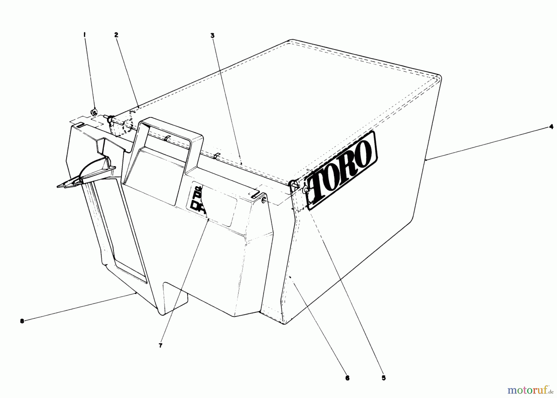 Toro Neu Mowers, Walk-Behind Seite 1 20684 - Toro Lawnmower, 1988 (8000001-8999999) GRASS BAG ASSEMBLY NO. 11-0189