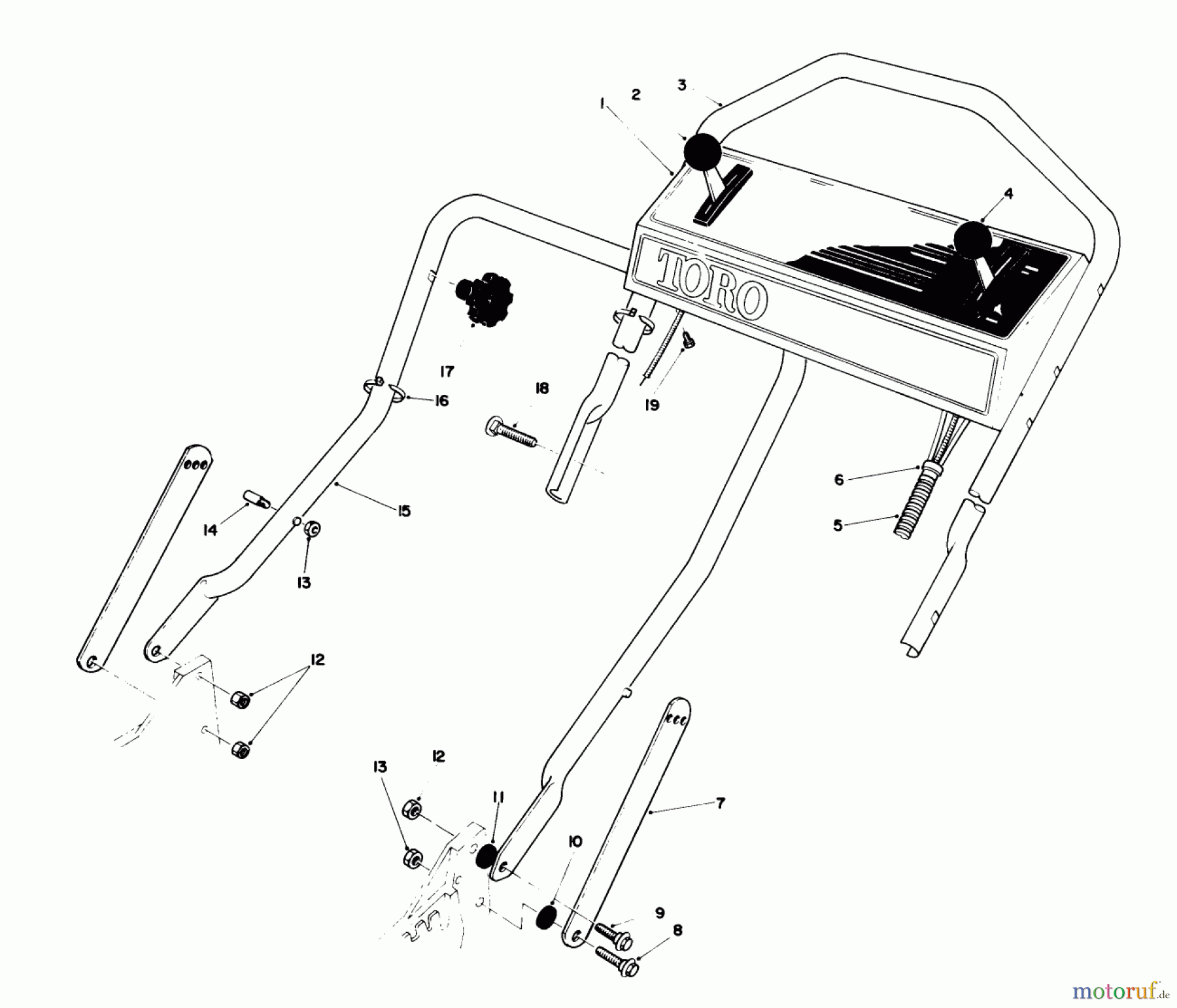 Toro Neu Mowers, Walk-Behind Seite 1 20684 - Toro Lawnmower, 1988 (8000001-8999999) HANDLE ASSEMBLY