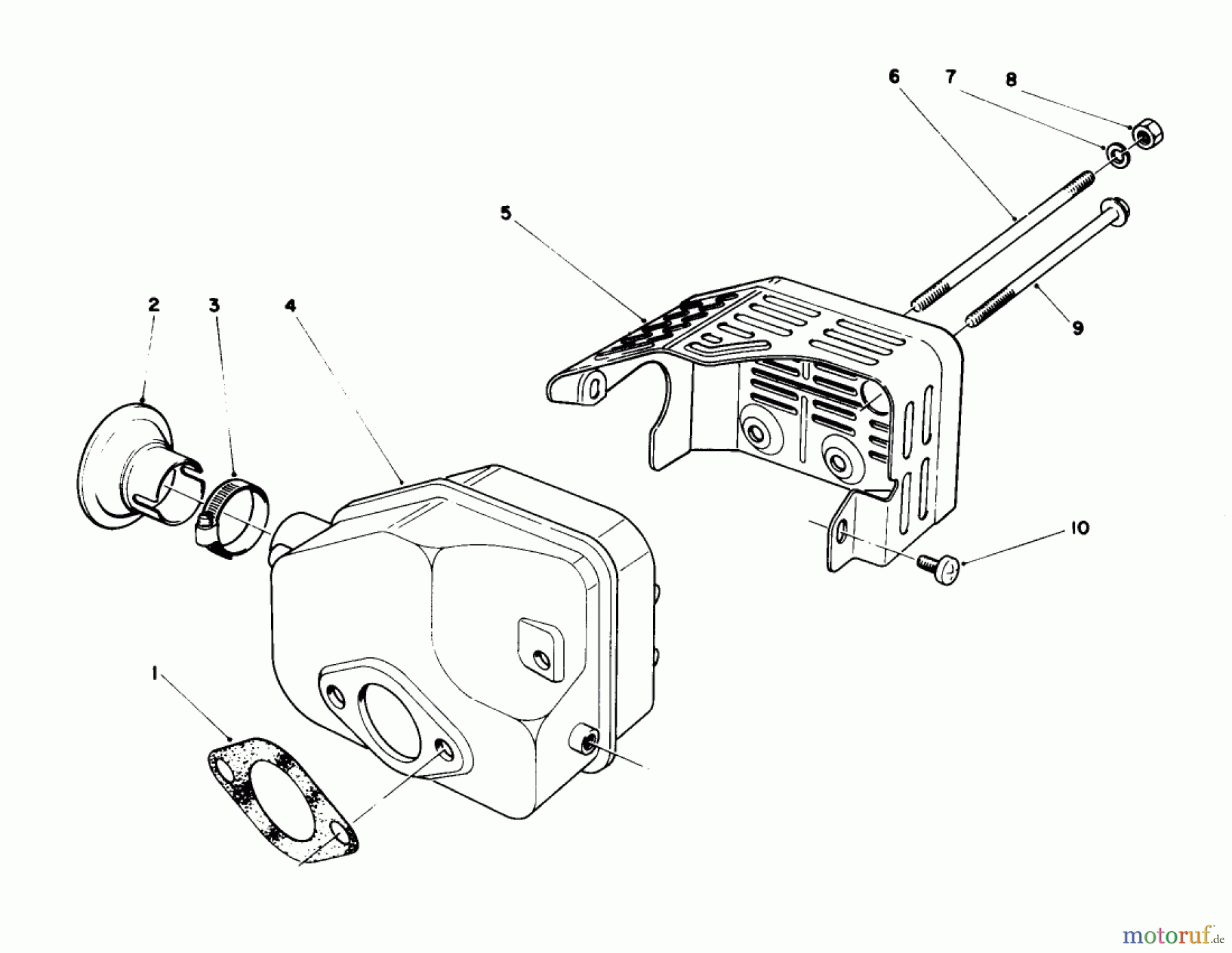 Toro Neu Mowers, Walk-Behind Seite 1 20684 - Toro Lawnmower, 1988 (8000001-8999999) MUFFLER ASSEMBLY (MODEL NO. 47PG6 AND 47PH7)