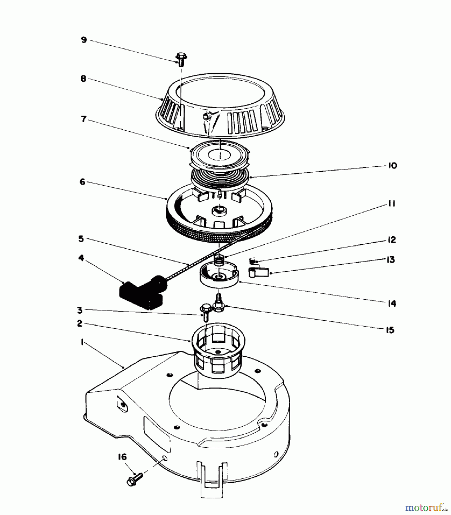 Toro Neu Mowers, Walk-Behind Seite 1 20684 - Toro Lawnmower, 1988 (8000001-8999999) RECOIL ASSEMBLY (MODEL NO. 47PG6 & 47PH7)