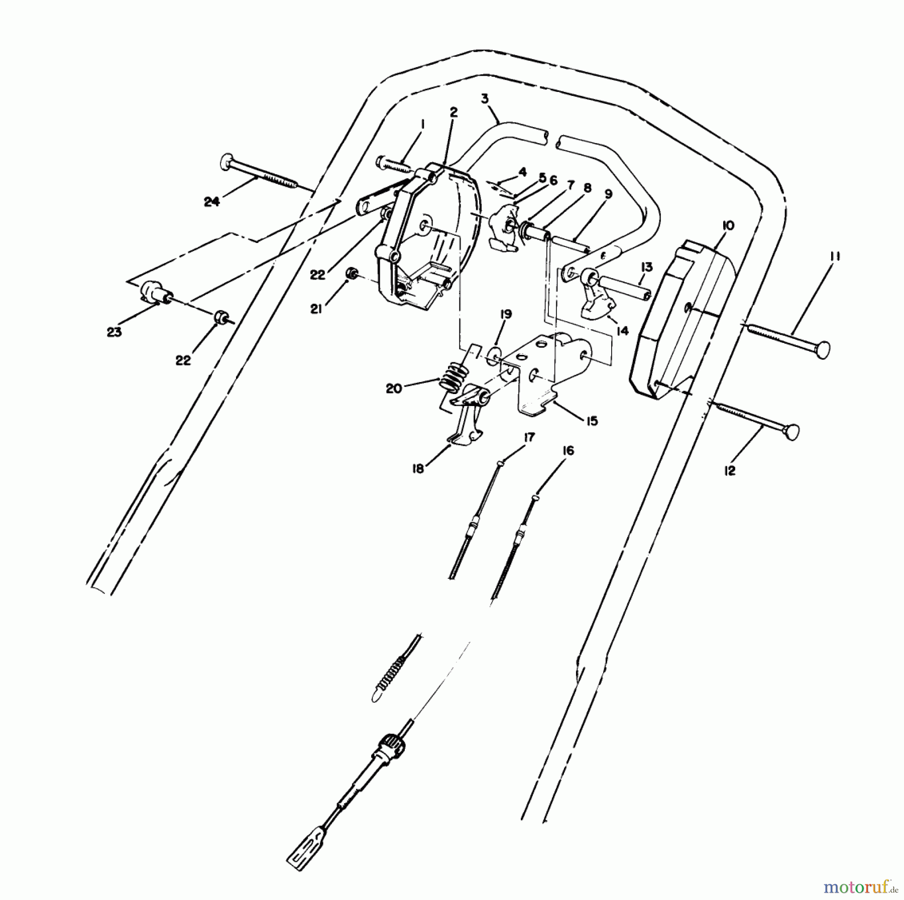 Toro Neu Mowers, Walk-Behind Seite 1 20684 - Toro Lawnmower, 1988 (8000001-8999999) TRACTION CONTROL ASSEMBLY
