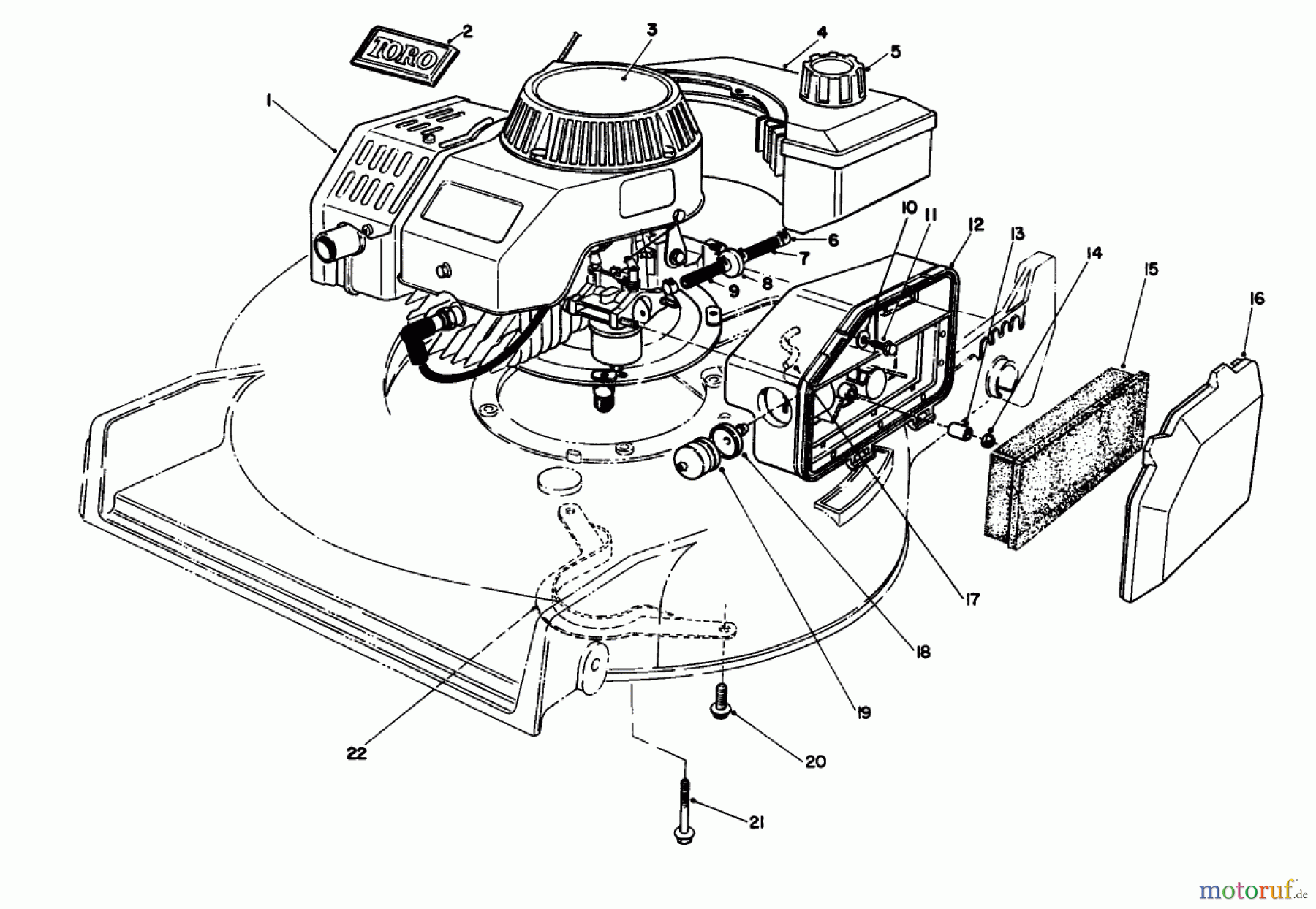 Toro Neu Mowers, Walk-Behind Seite 1 20684C - Toro Lawnmower, 1989 (9000001-9999999) ENGINE ASSEMBLY