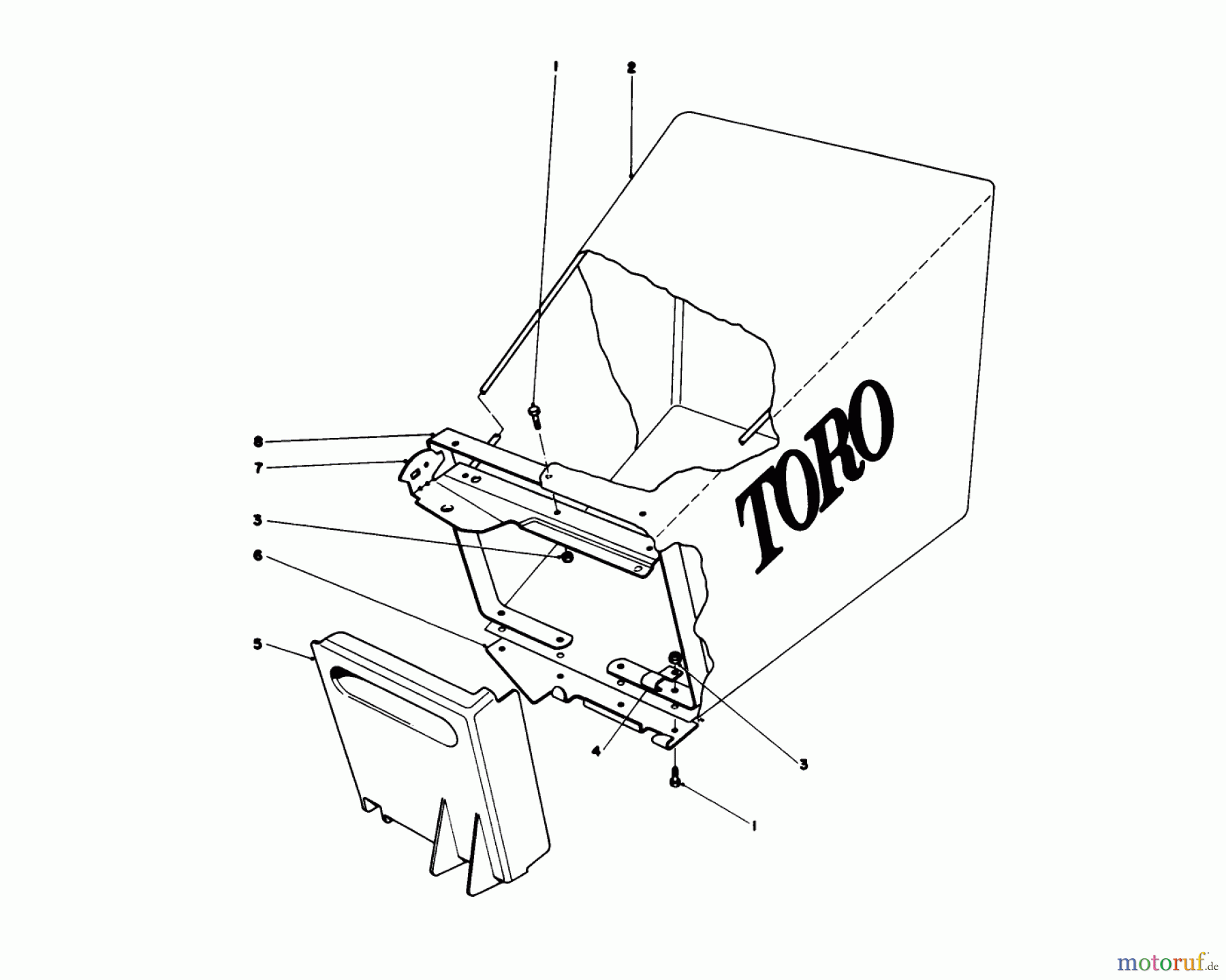 Toro Neu Mowers, Walk-Behind Seite 1 20690 - Toro Lawnmower, 1978 (8000001-8999999) GRASS BAG ASSEMBLY