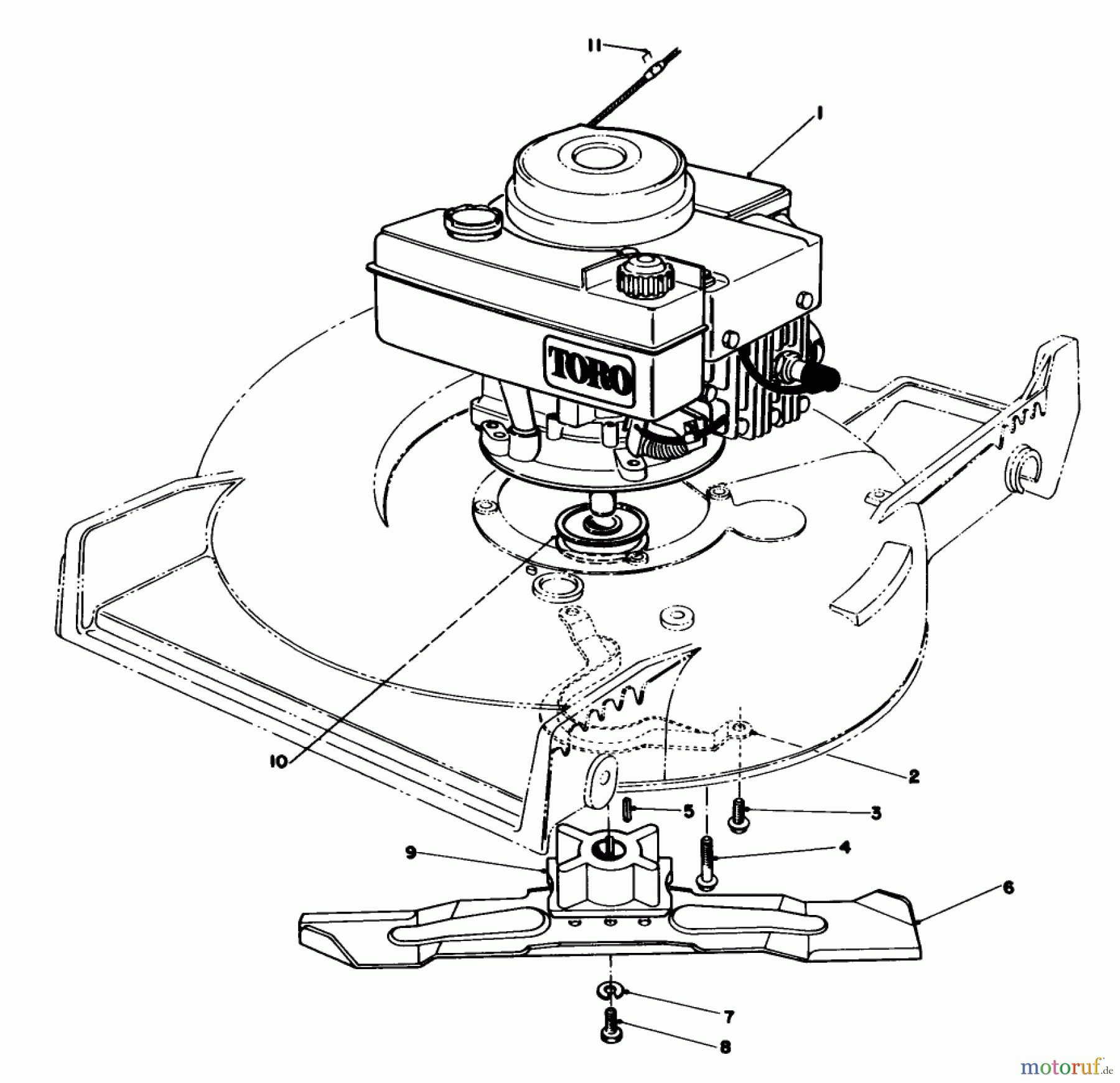 Toro Neu Mowers, Walk-Behind Seite 1 20692 - Toro Lawnmower, 1987 (7000001-7999999) ENGINE ASSEMBLY