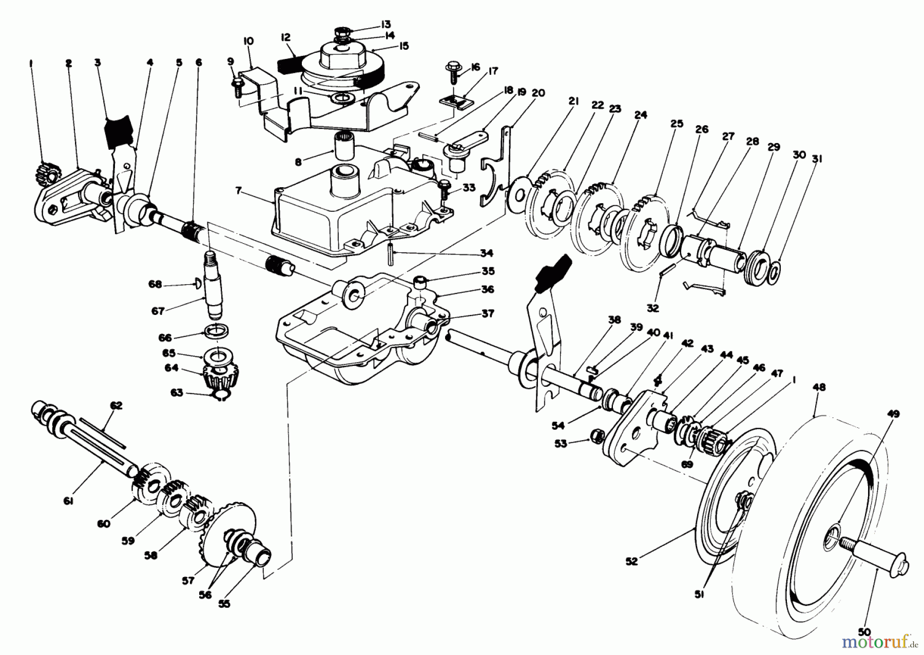 Toro Neu Mowers, Walk-Behind Seite 1 20692 - Toro Lawnmower, 1987 (7000001-7999999) GEAR CASE ASSEMBLY