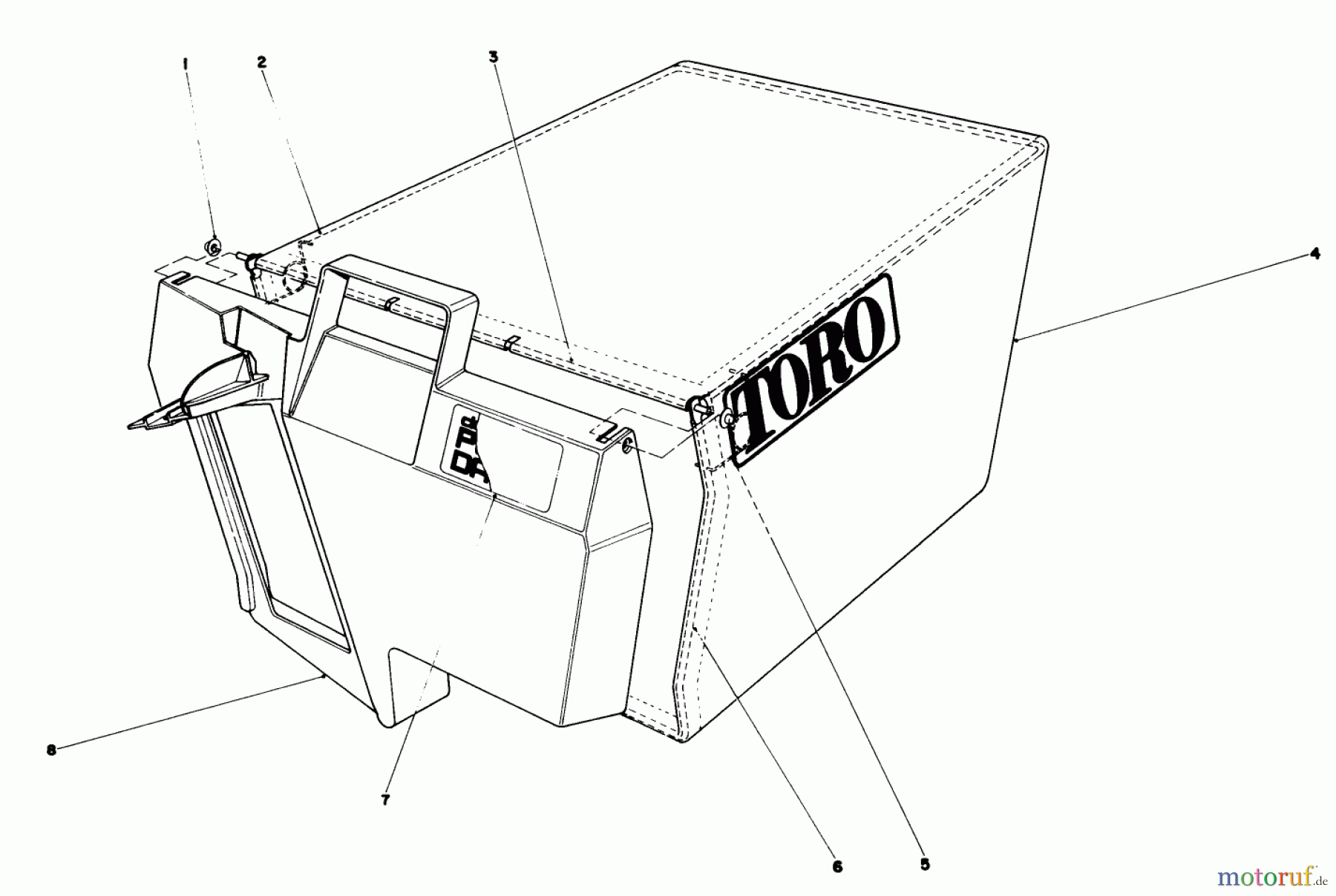 Toro Neu Mowers, Walk-Behind Seite 1 20692 - Toro Lawnmower, 1987 (7000001-7999999) GRASS BAG ASSEMBLY NO. 11-0189