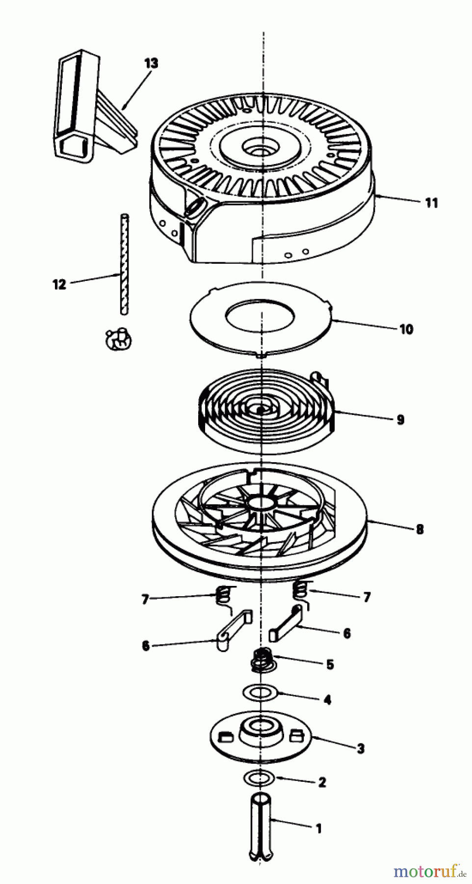  Toro Neu Mowers, Walk-Behind Seite 1 20692 - Toro Lawnmower, 1987 (7000001-7999999) REWIND STARTER N0. 590621