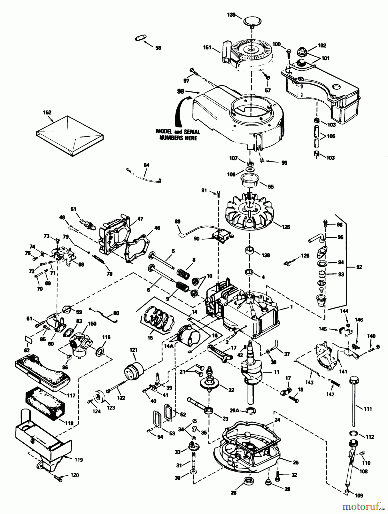 Toro Neu Mowers, Walk-Behind Seite 1 20692 - Toro Lawnmower, 1988 (8000001-8999999) ENGINE TECUMSEH MODEL NO. TVS100-44011B