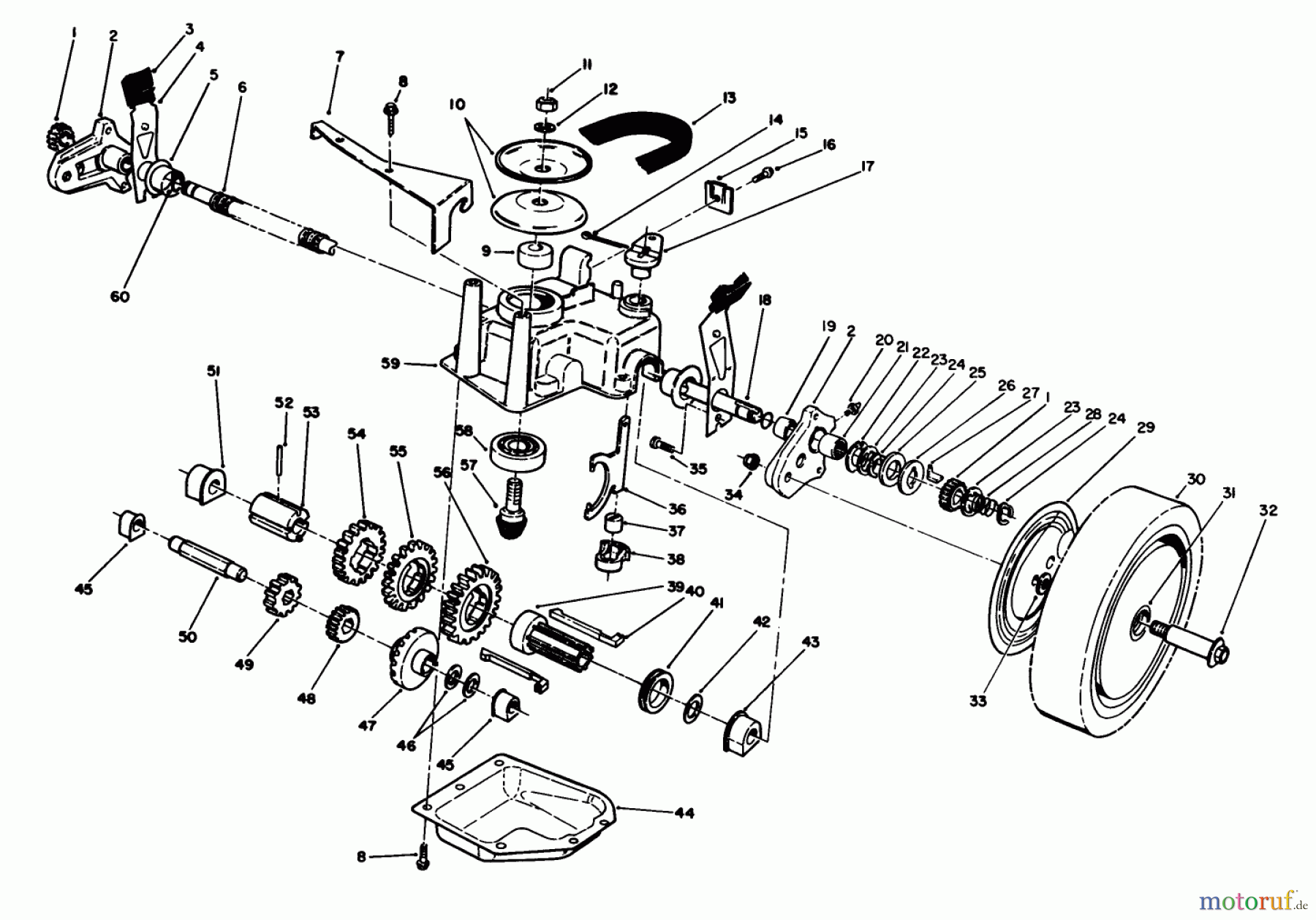 Toro Neu Mowers, Walk-Behind Seite 1 20692 - Toro Lawnmower, 1988 (8000001-8999999) GEAR CASE ASSEMBLY (USED ON UNITS WITH SERIAL NO. 8050000 & UP)
