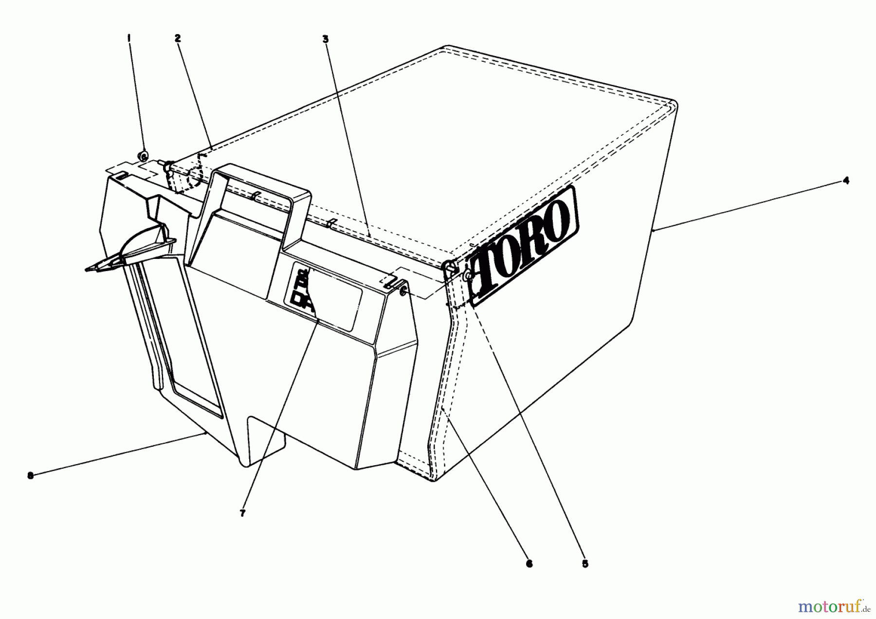 Toro Neu Mowers, Walk-Behind Seite 1 20692 - Toro Lawnmower, 1988 (8000001-8999999) GRASS BAG ASSEMBLY NO. 11-0189