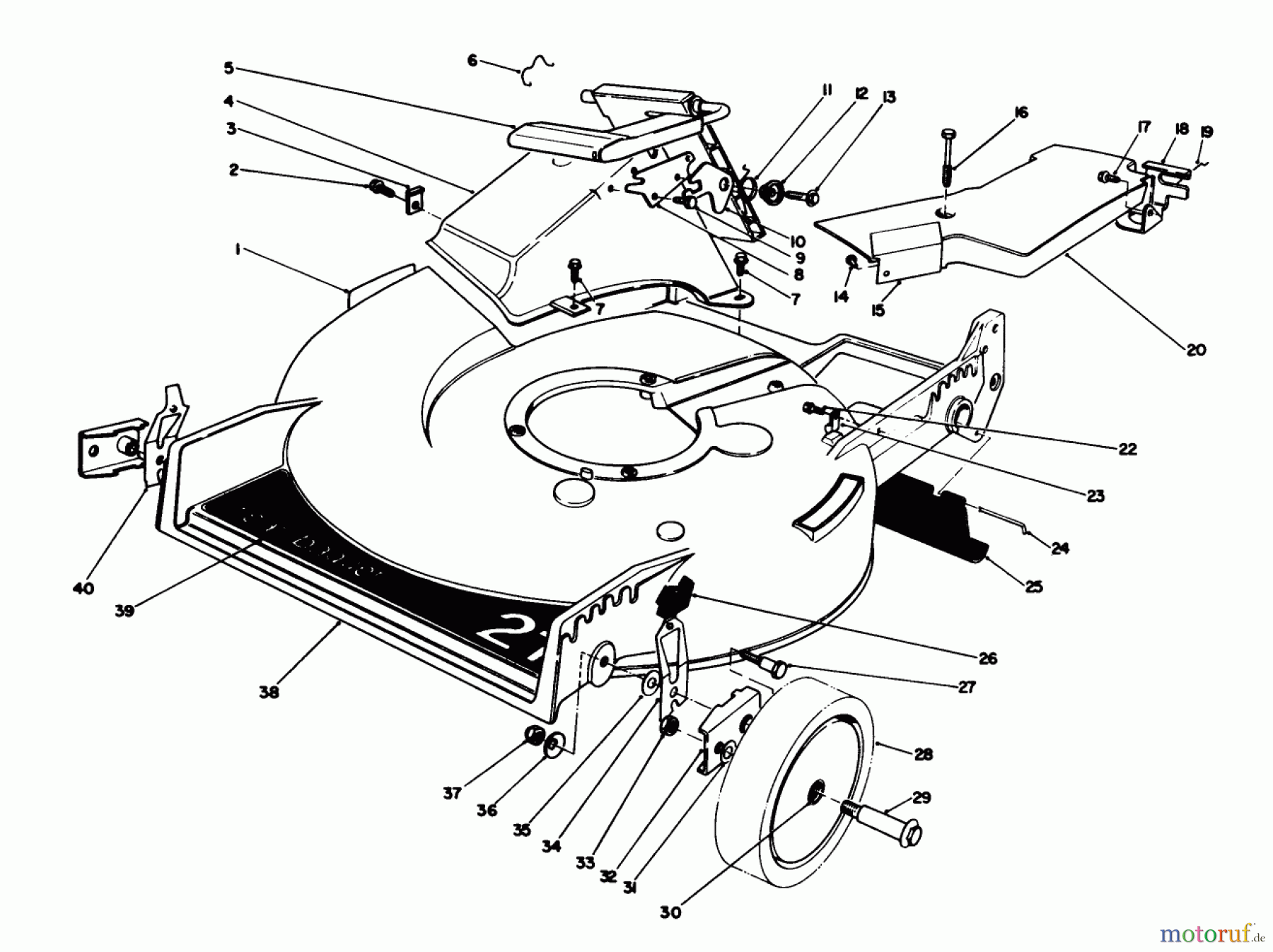 Toro Neu Mowers, Walk-Behind Seite 1 20692 - Toro Lawnmower, 1988 (8000001-8999999) HOUSING ASSEMBLY