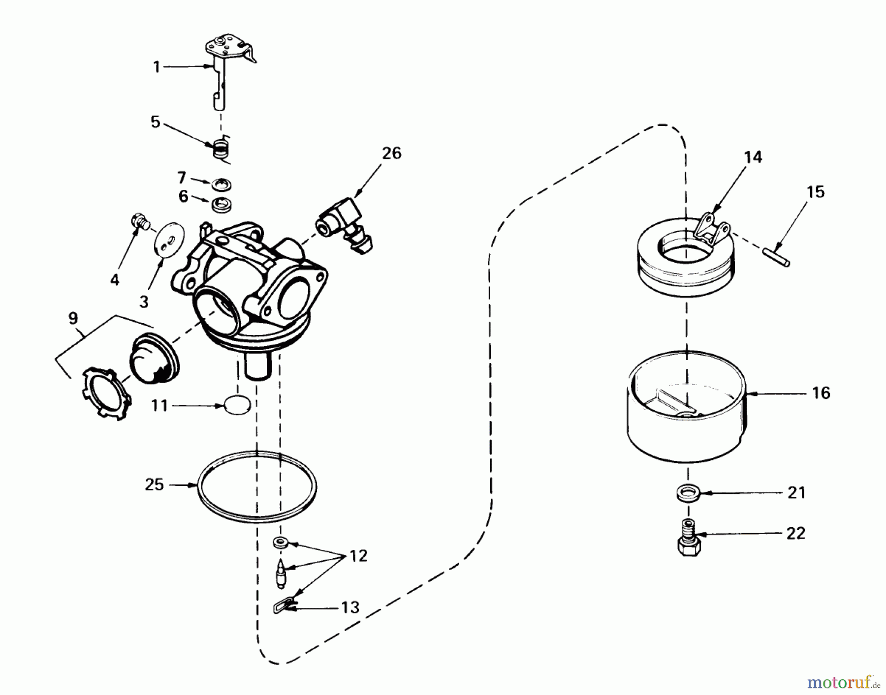 Toro Neu Mowers, Walk-Behind Seite 1 20692 - Toro Lawnmower, 1990 (0000001-0999999) CARBURETOR NO. 632098